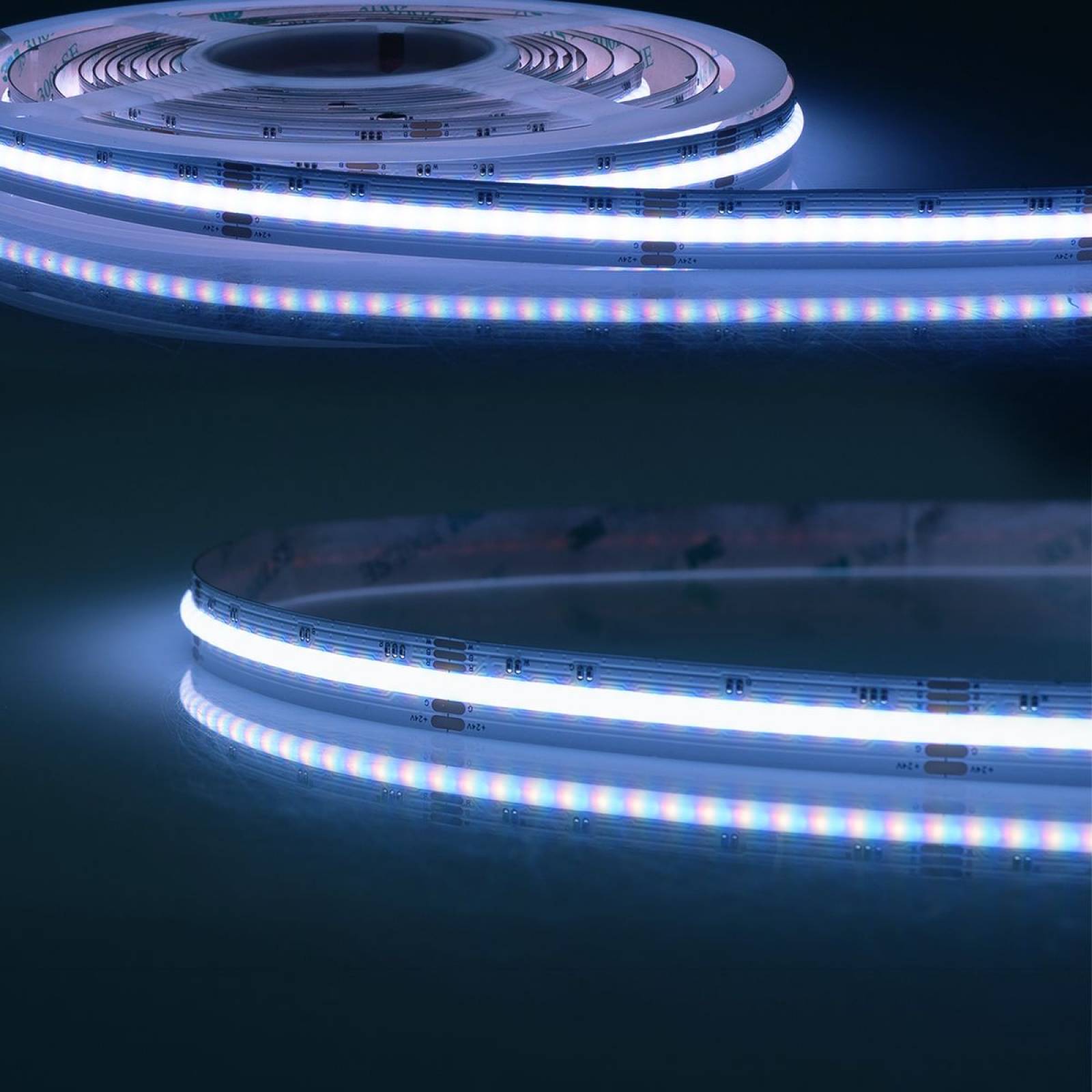 LED AQUA COB RGB+WW 3000K Linear Flexband, 24V, 20W/m, wasserdicht IP68, 5m, B: 14mm