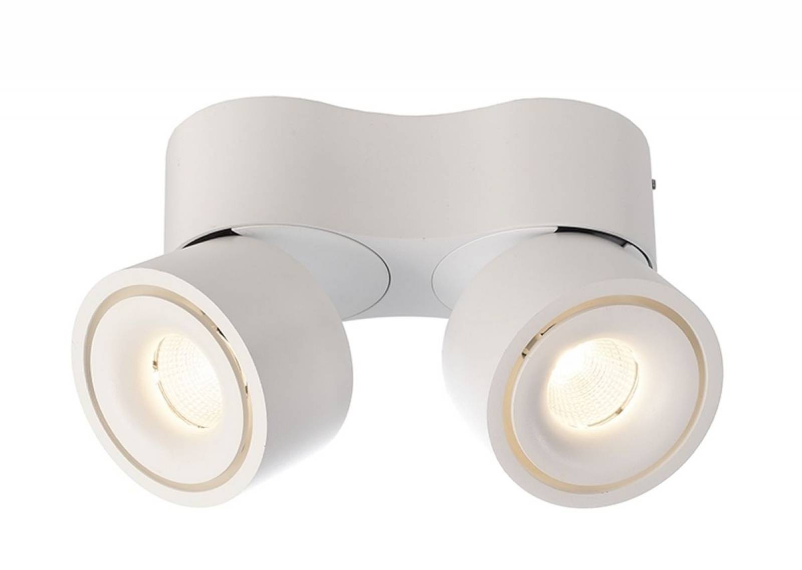 LED Alu Deckenaufbauleuchte, Uni II Mini Double wei�, 3000K, 980lm, A, 15 W