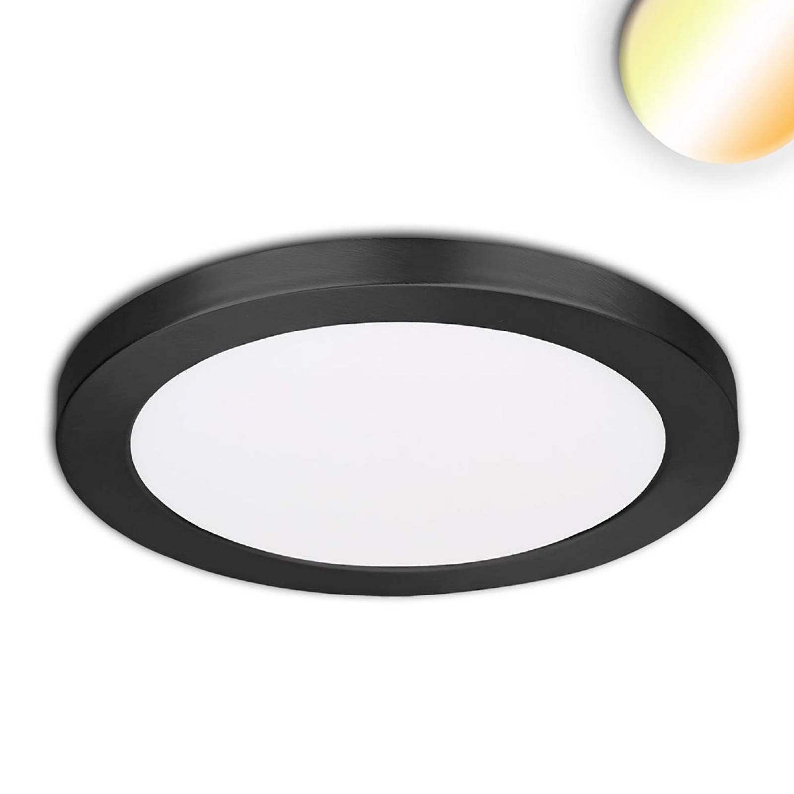 LED Aufbau/Einbauleuchte SLIM FLEX, 18W, Rahmen schwarz, Colorswitch 3000/3500/4000K, 120�, Lochauss