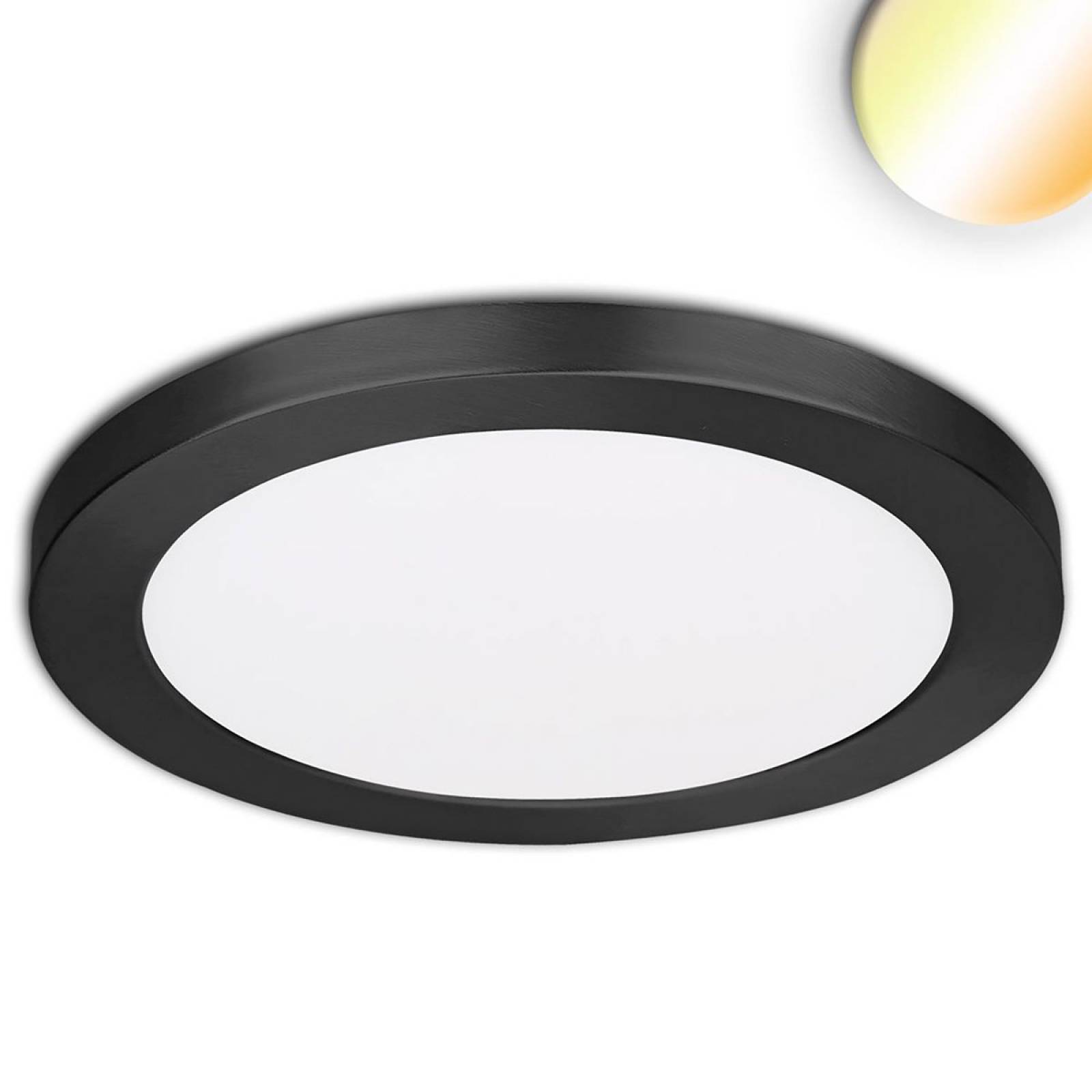 LED Aufbau/Einbauleuchte SLIM FLEX, 24W, Rahmen schwarz, Colorswitch 3000/3500/4000K, 120�, Lochauss