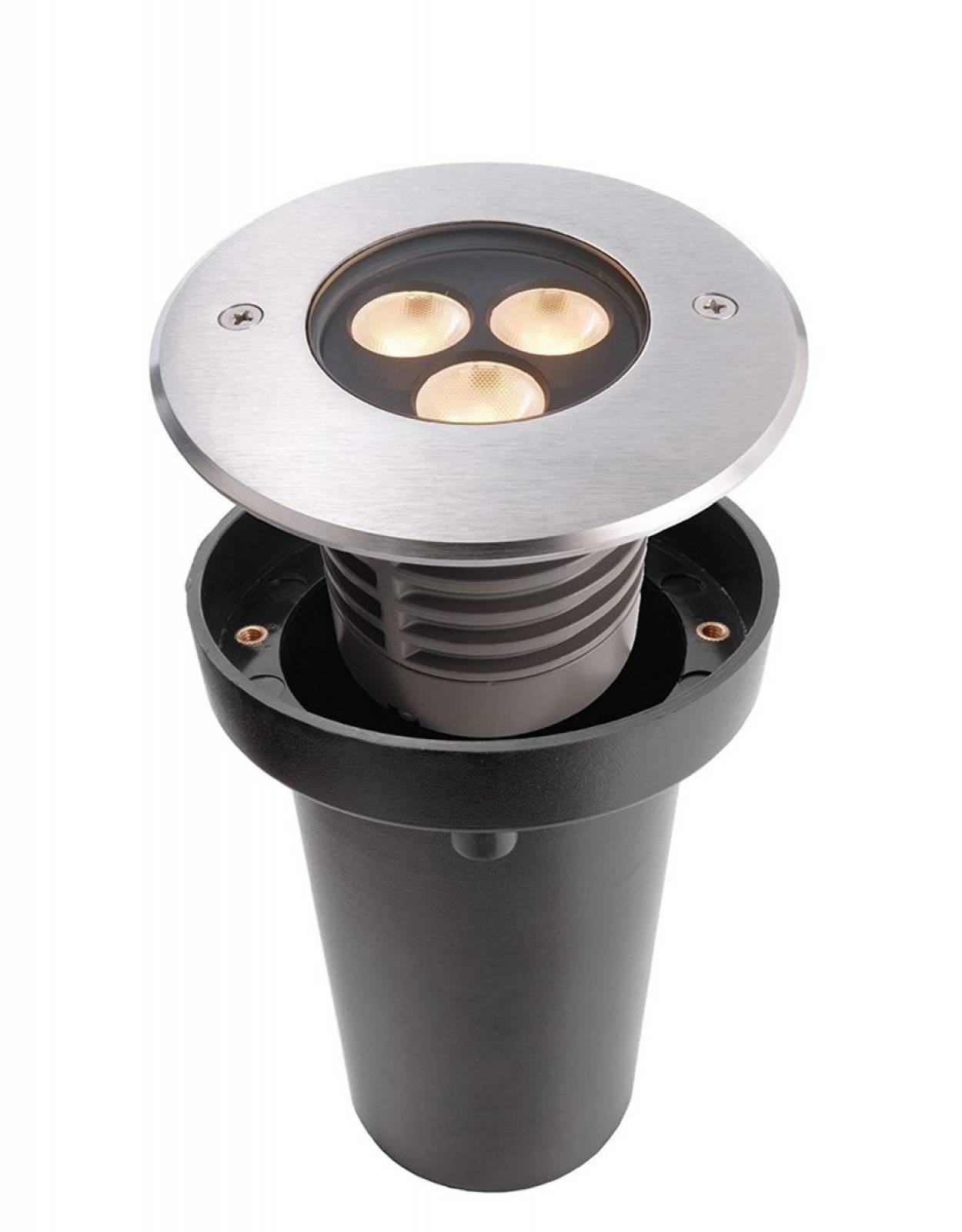 LED Bodeneinbaustrahler II rund 3x1W LED warmwei�