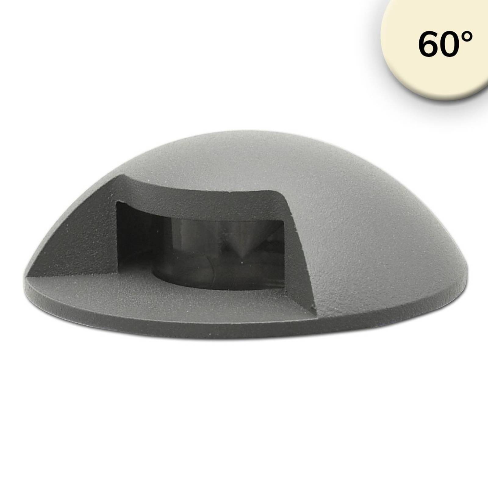 LED Bodeneinbaustrahler, rund 1SIDE 60mm, schwarz, 12-24V, IP67, 3W, 60�, warmwei�
