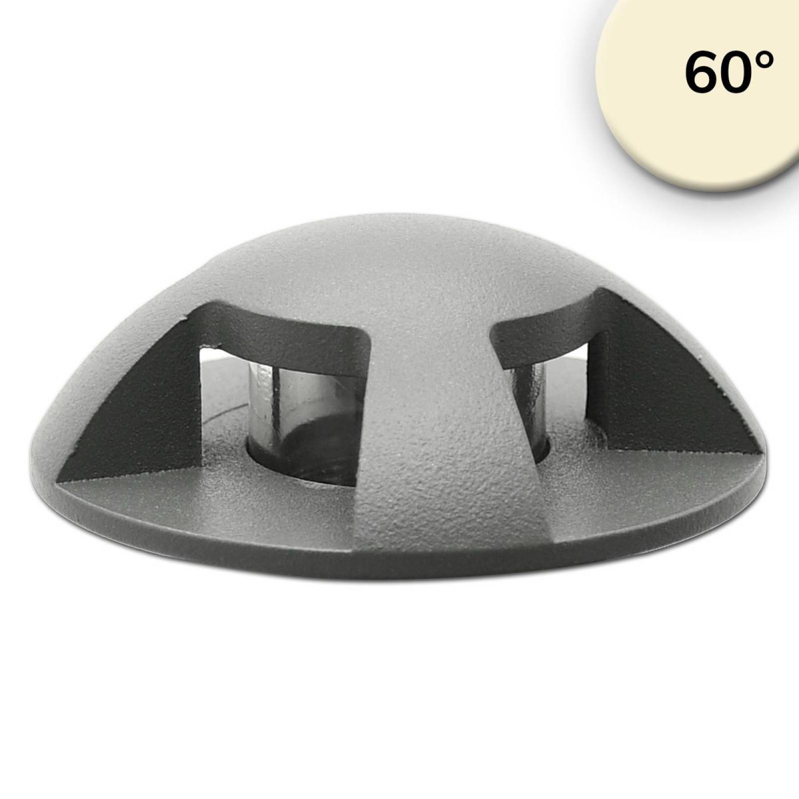 LED Bodeneinbaustrahler, rund 4SIDE 60mm, schwarz, 12-24V, IP67, 3W, 60�, warmwei�