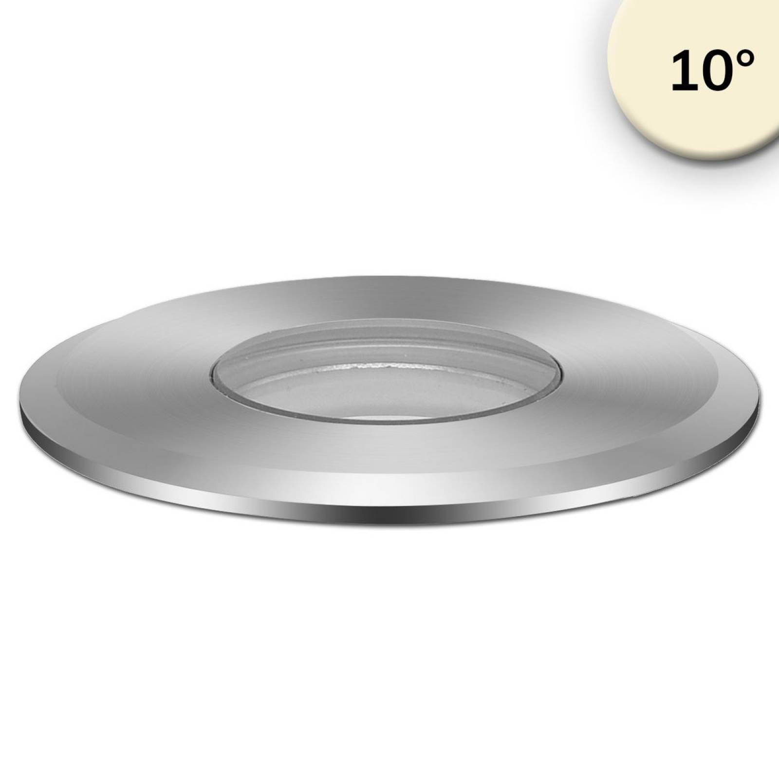 LED Bodeneinbaustrahler, rund 55mm, Edelstahl, 12-24V, IP67, 3W, 10�, warmwei�