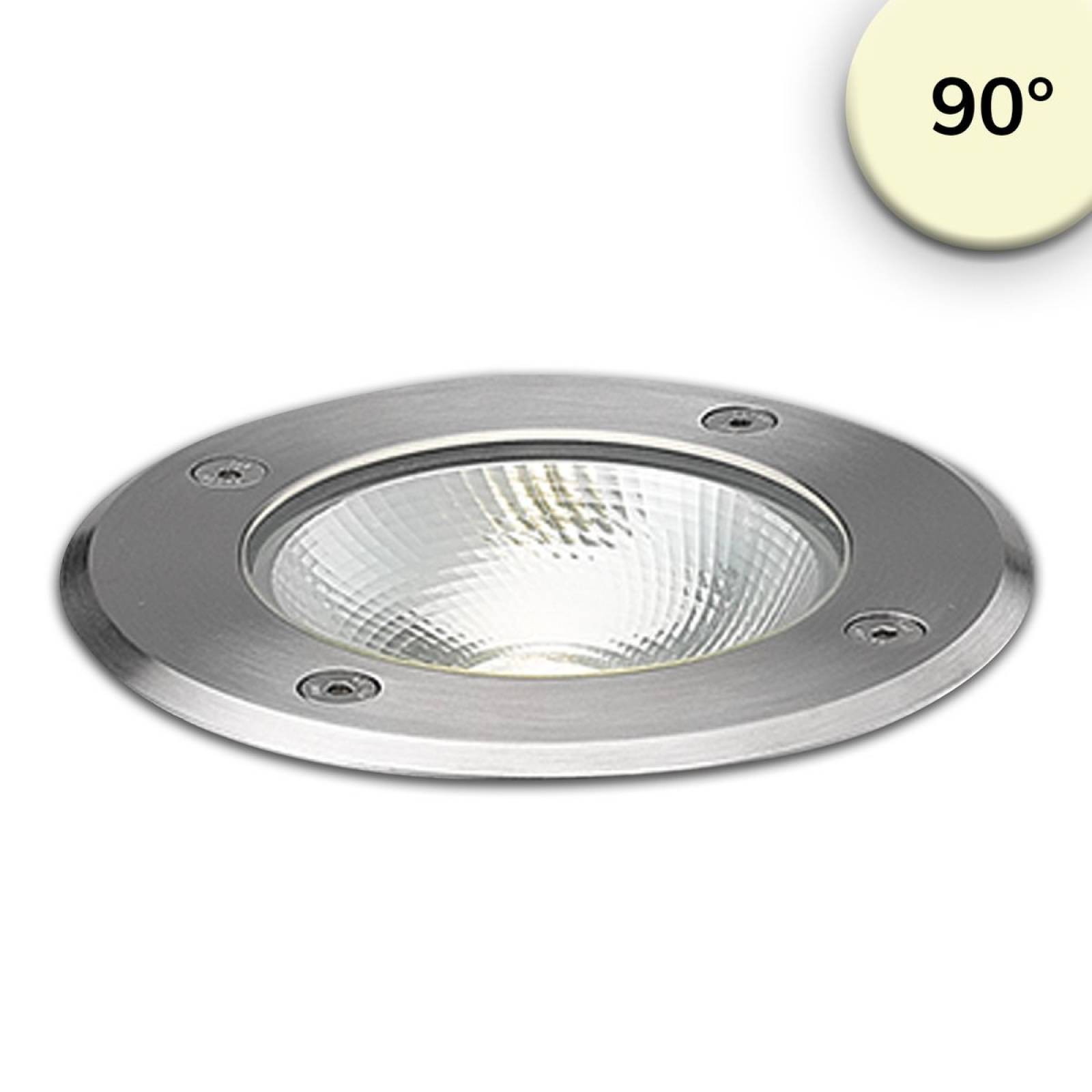 LED Bodeneinbaustrahler, rund Edelstahl, IP67, 7W COB, 90�, ww, 3000K, 600lm