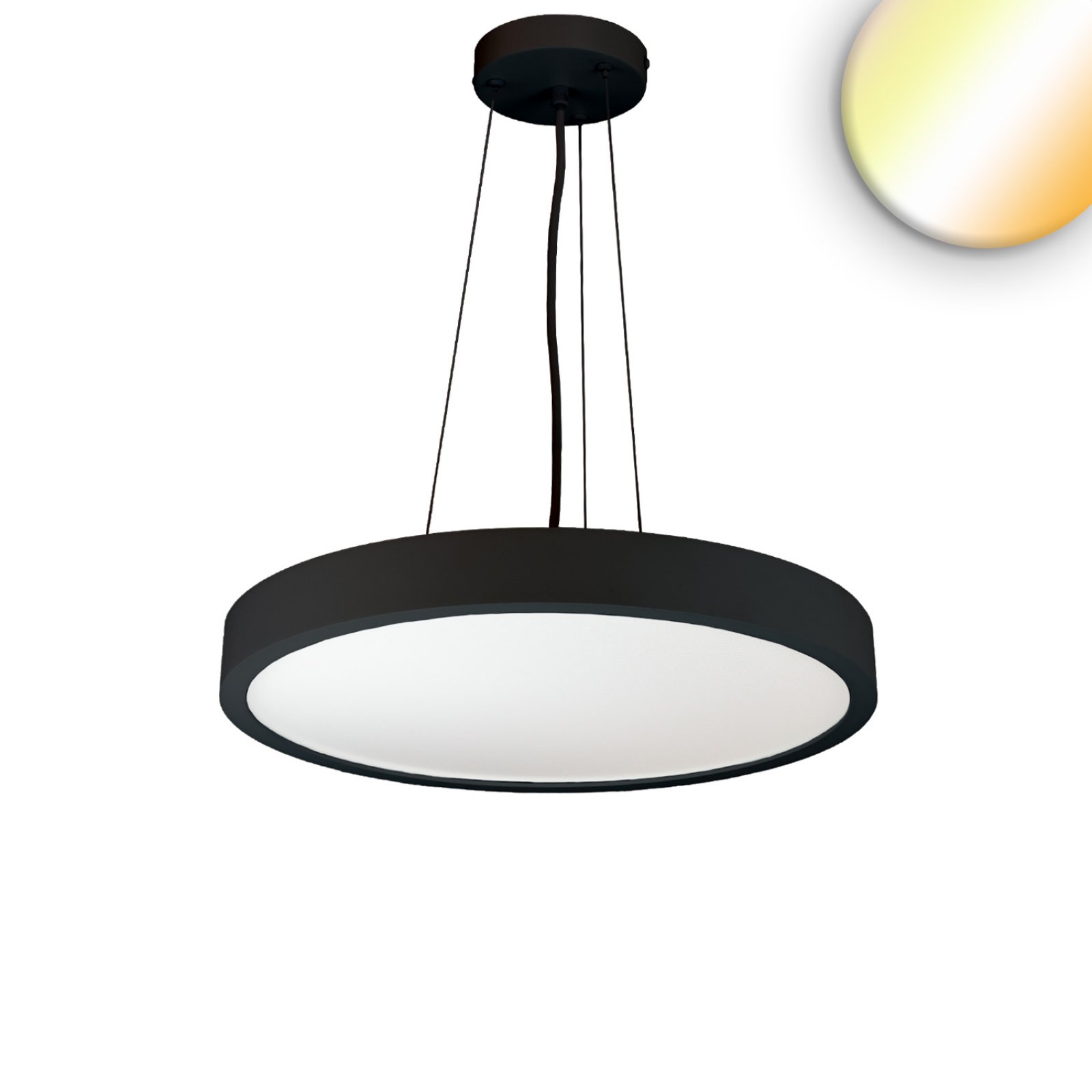 LED B�ro Pendel-/H�ngeleuchte, schwarz, 42W+6W, �600, 2700/3000/4000K neutralwei�, DALI dimmbar, Up&