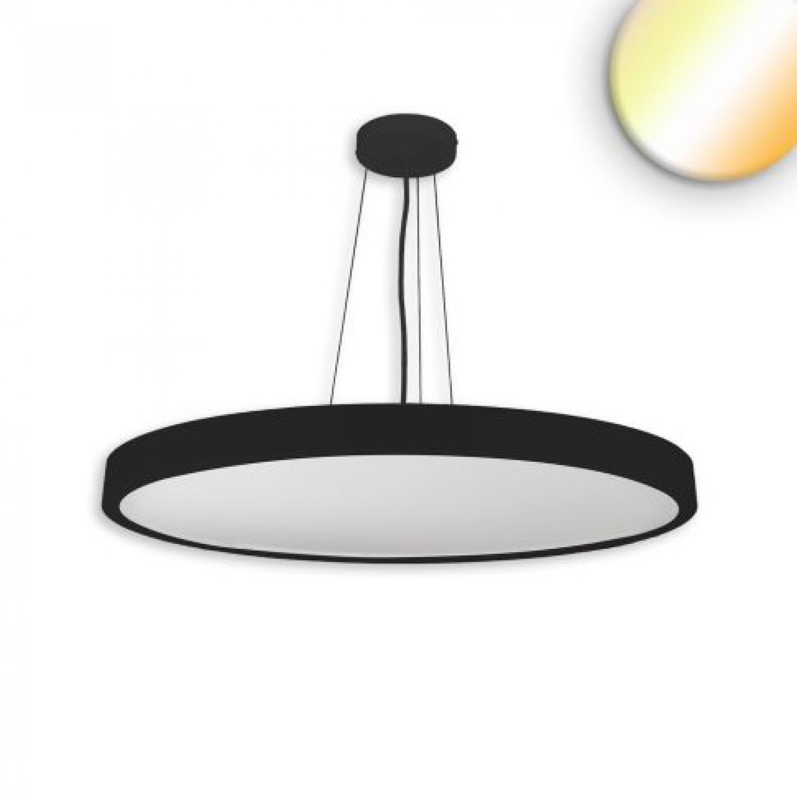 LED B�ro Pendelleuchte , schwarz, 70W, IP44, DN800, ColorSwitch 2700/3000/4000K, DALI dimmbar