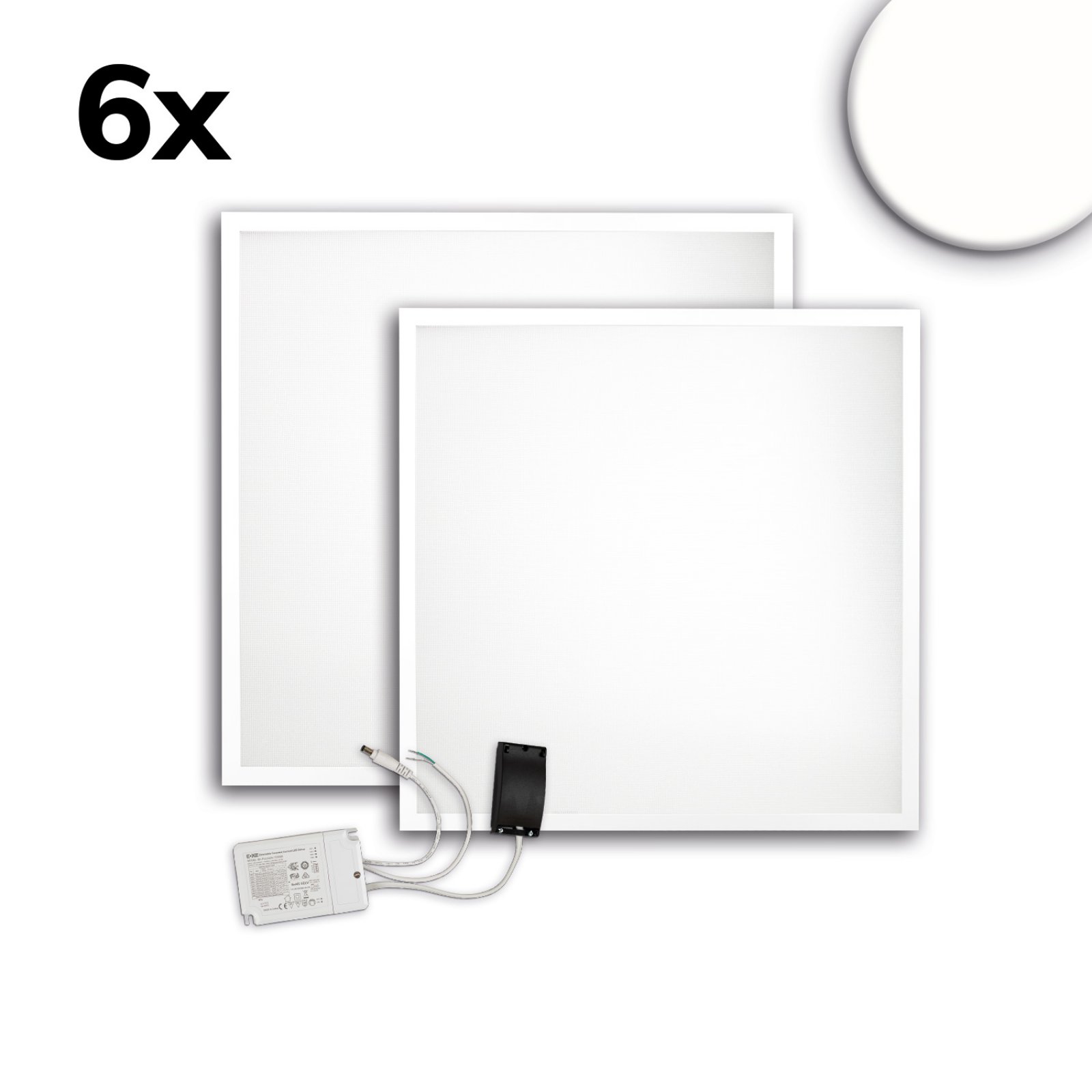 LED B�ropanel ECO Backlight Line 625mm, UGR<19, 36W, neutralwei�, 6er Set, 1-10V dimmbar