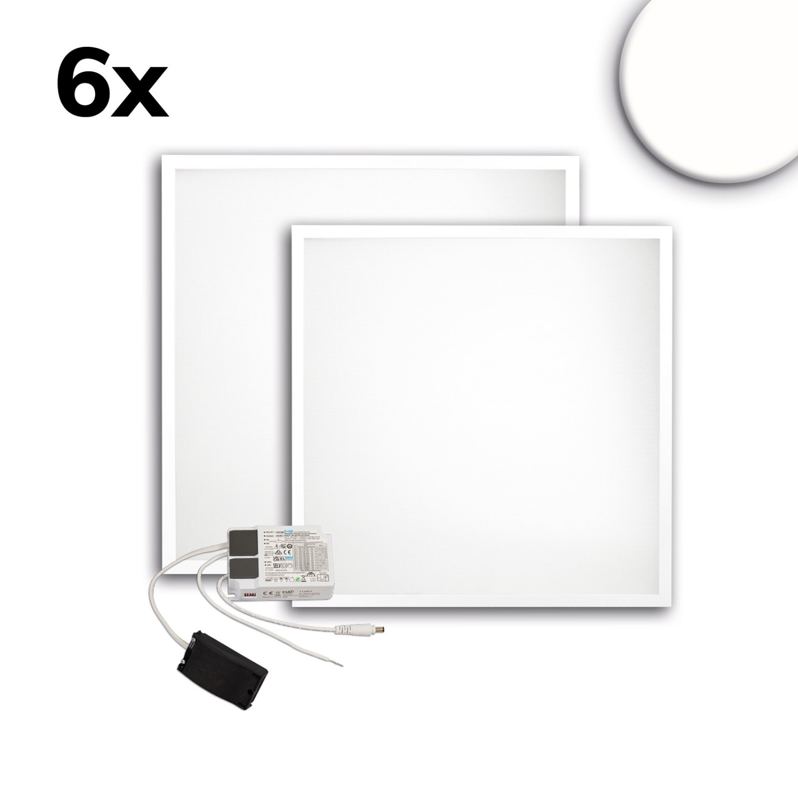 LED B�ropanel ECO Backlight Line 625mm, UGR<19, 36W, neutralwei�, 6er Set, Push/DALI dimmbar