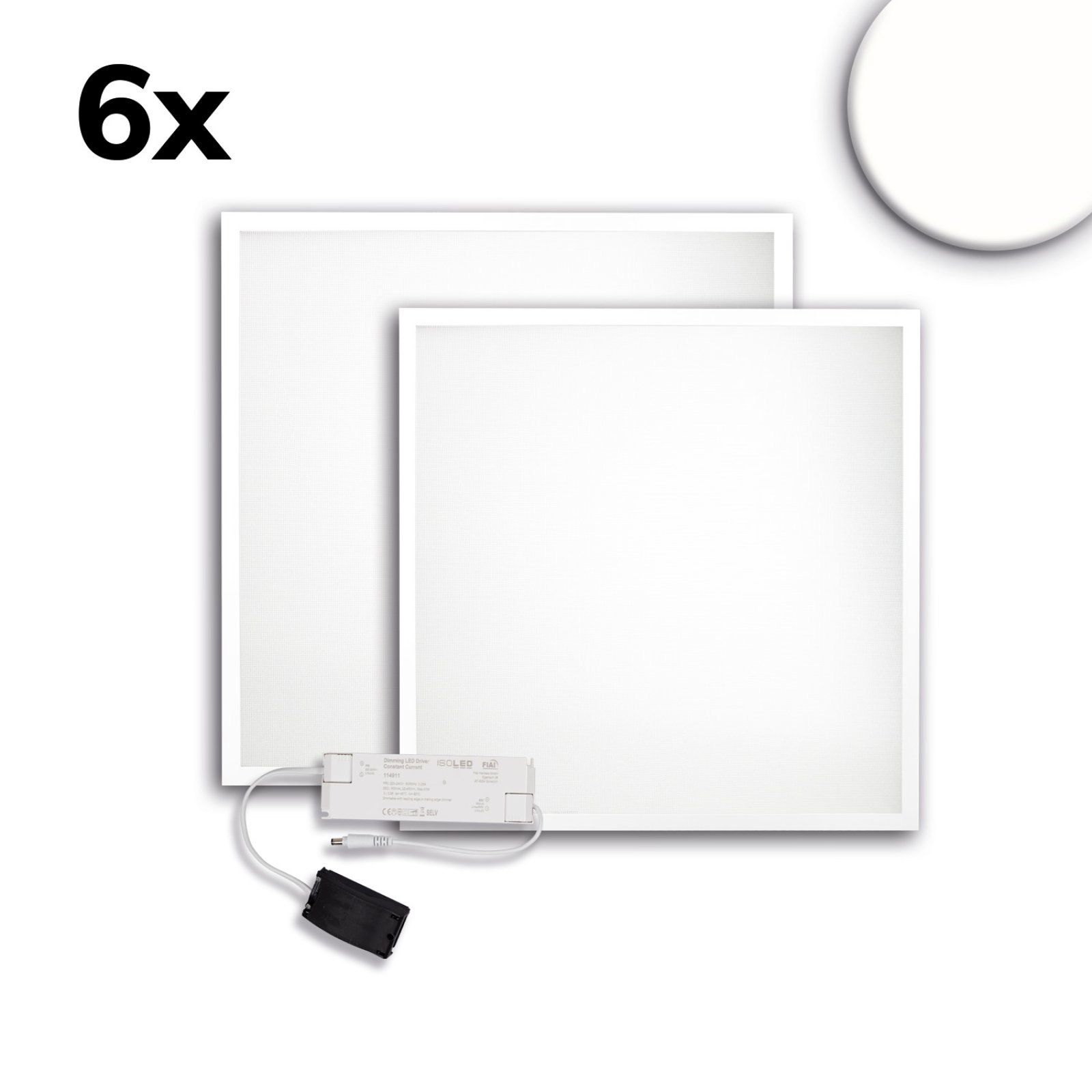 LED B�ropanel ECO Backlight Line 625mm, UGR<19, 36W, neutralwei�, 6er Set, dimmbar