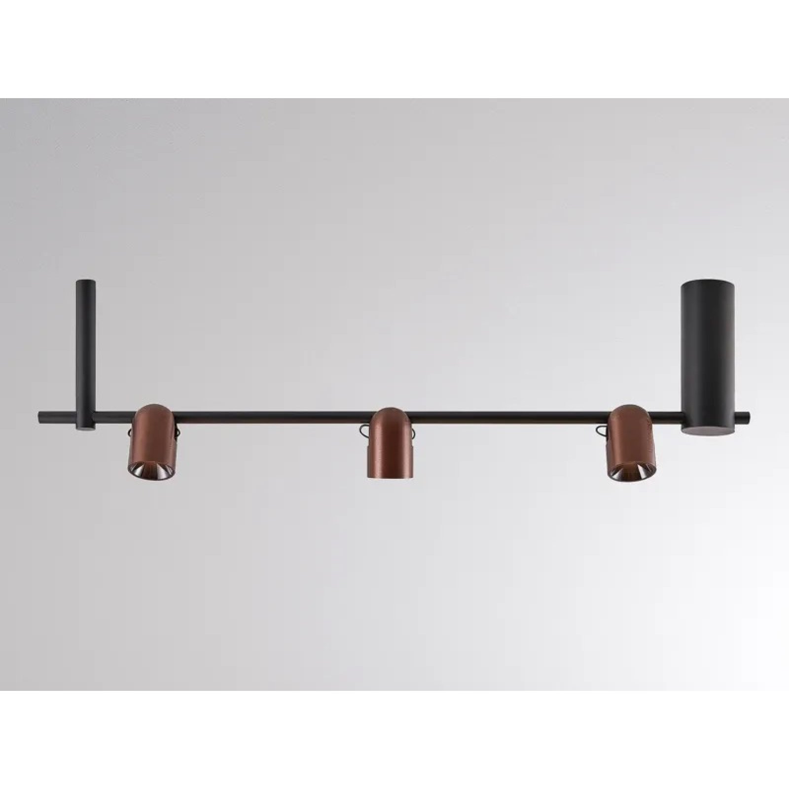 LED Deckenaufbauleuchte 3 Spots, NUUN SD, dreh-/schwenkbar, dimmbar, schwarz-kaffee