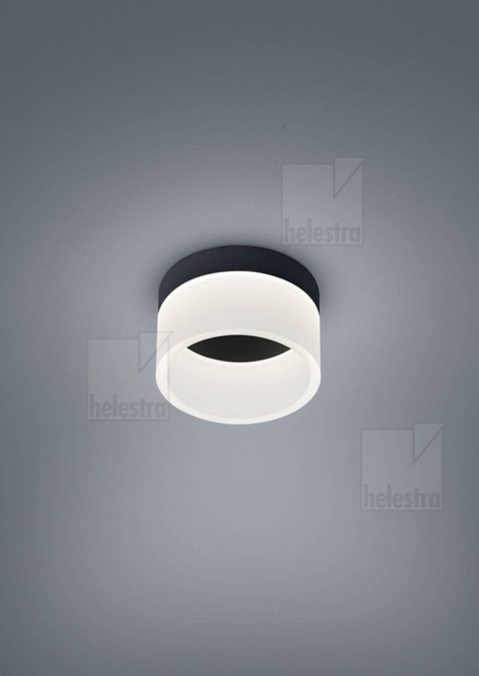LED Deckenaufbauleuchte LIV 10W, �150mm schwarz, dimmbar, 2900K, Acryl satiniert