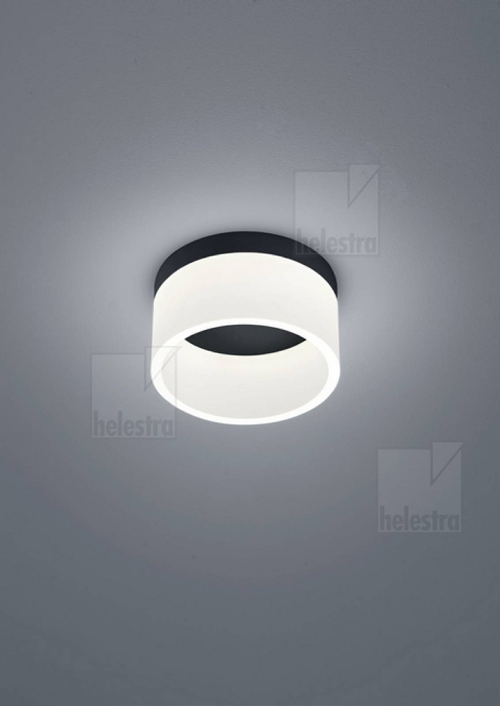 LED Deckenaufbauleuchte LIV 17W, �200mm schwarz, dimmbar, 2900K, Acryl wei�