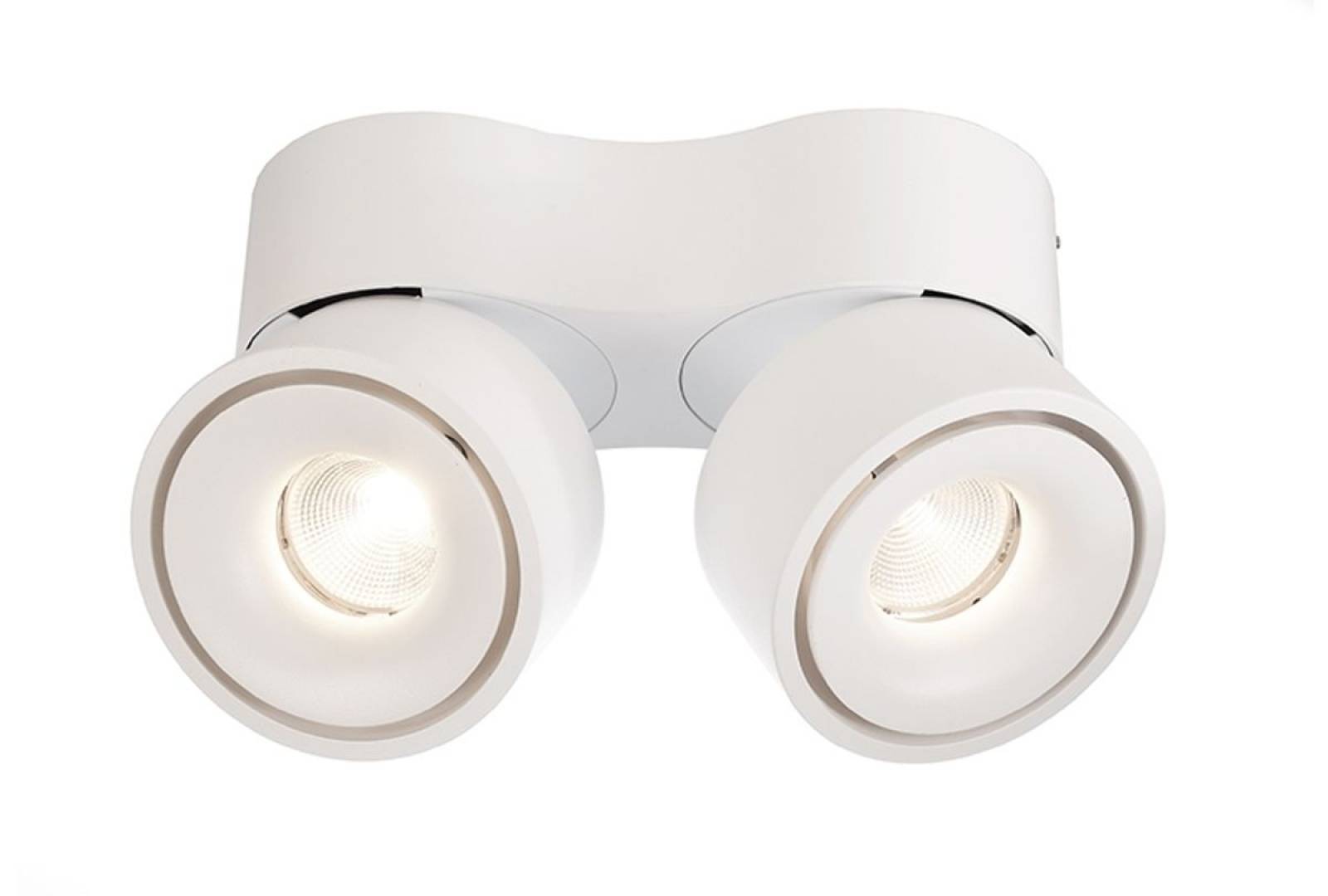 LED Deckenaufbauleuchte, Uni II Double wei� matt, 3000K, 1350lm, A, 20W, Aluminium
