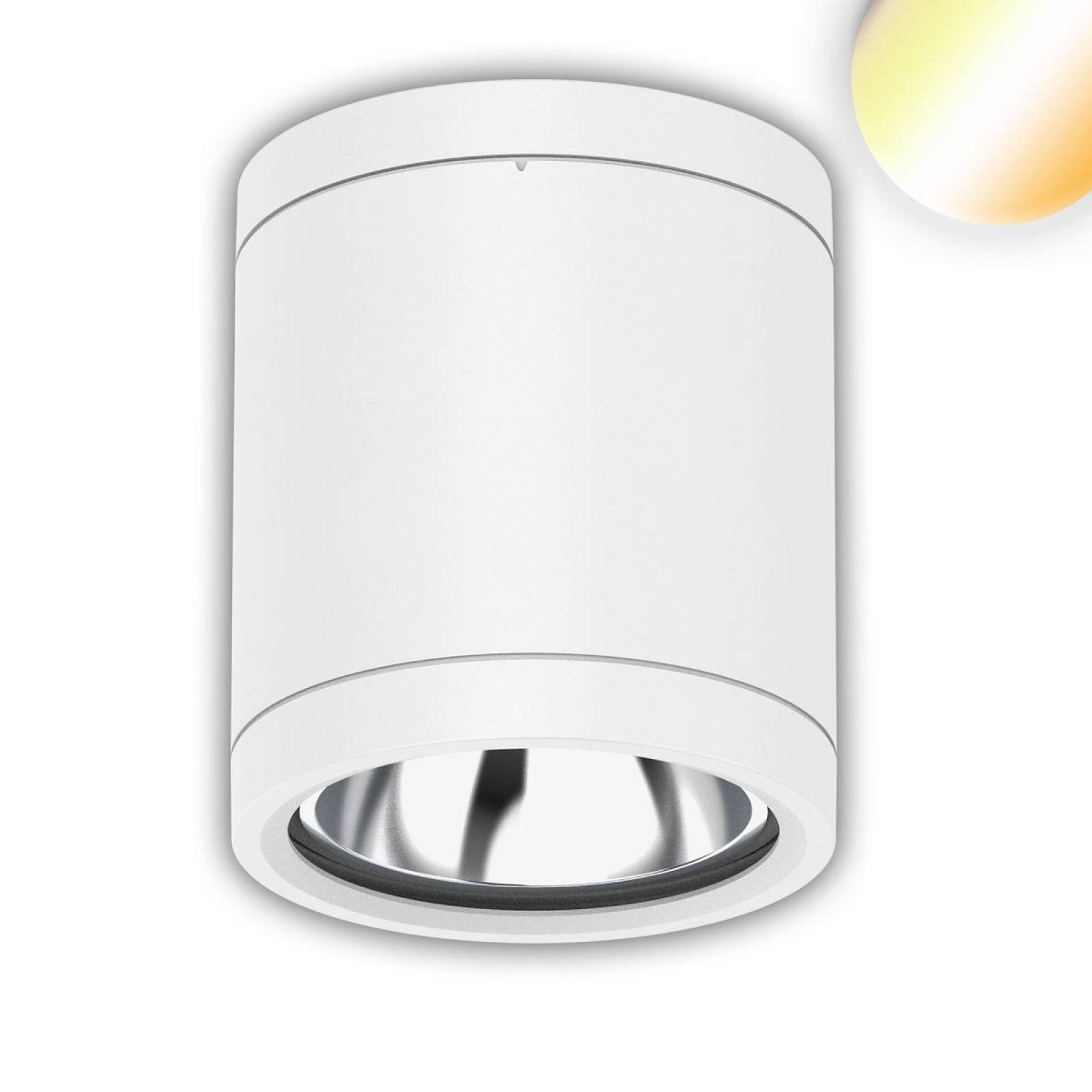 LED Deckenaufbaustrahler IP65, wei�, 10W, ColorSwitch 3000/4000/5000K, dimmbar