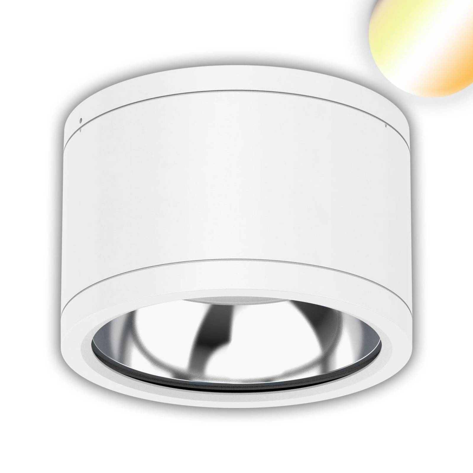 LED Deckenaufbaustrahler IP65, wei�, 25W, ColorSwitch 3000/4000/5000K, dimmbar