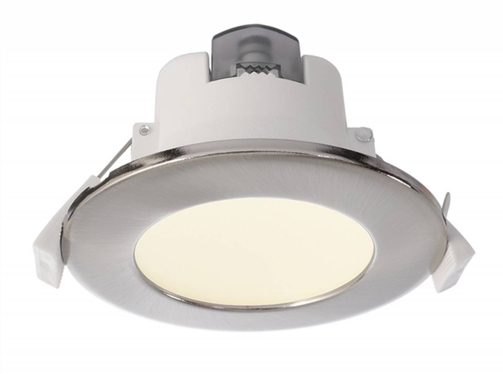 LED Deckeneinbauleuchte, Downlight 7W, Acrux 68, Farbwechsel 3000/4000/6000K, 90�, silber, wei�-matt