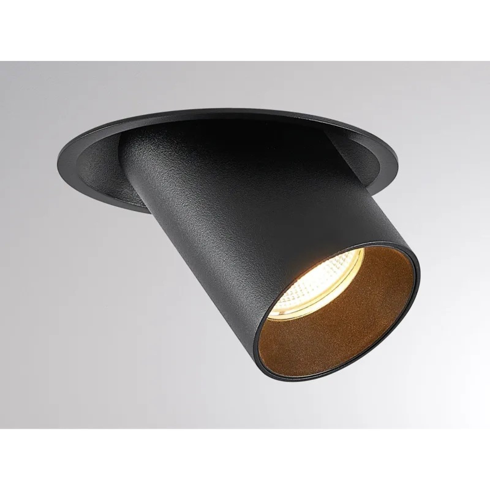 LED Deckeneinbaustrahler ELIX R, r�ckversetzter Spot 33�, schwarz 3000K, �102mm