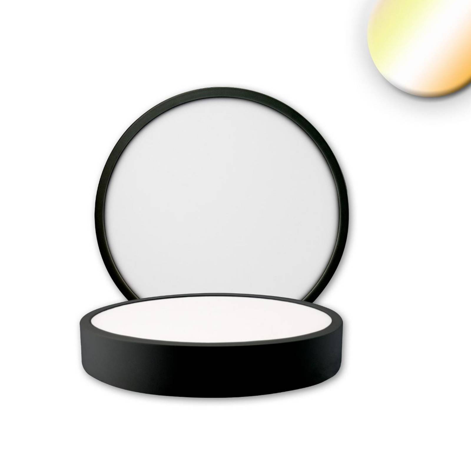 LED Deckenleuchte PRO schwarz, 8W, rund, 120mm, ColorSwitch 2700/3000/4000K, dimmbar