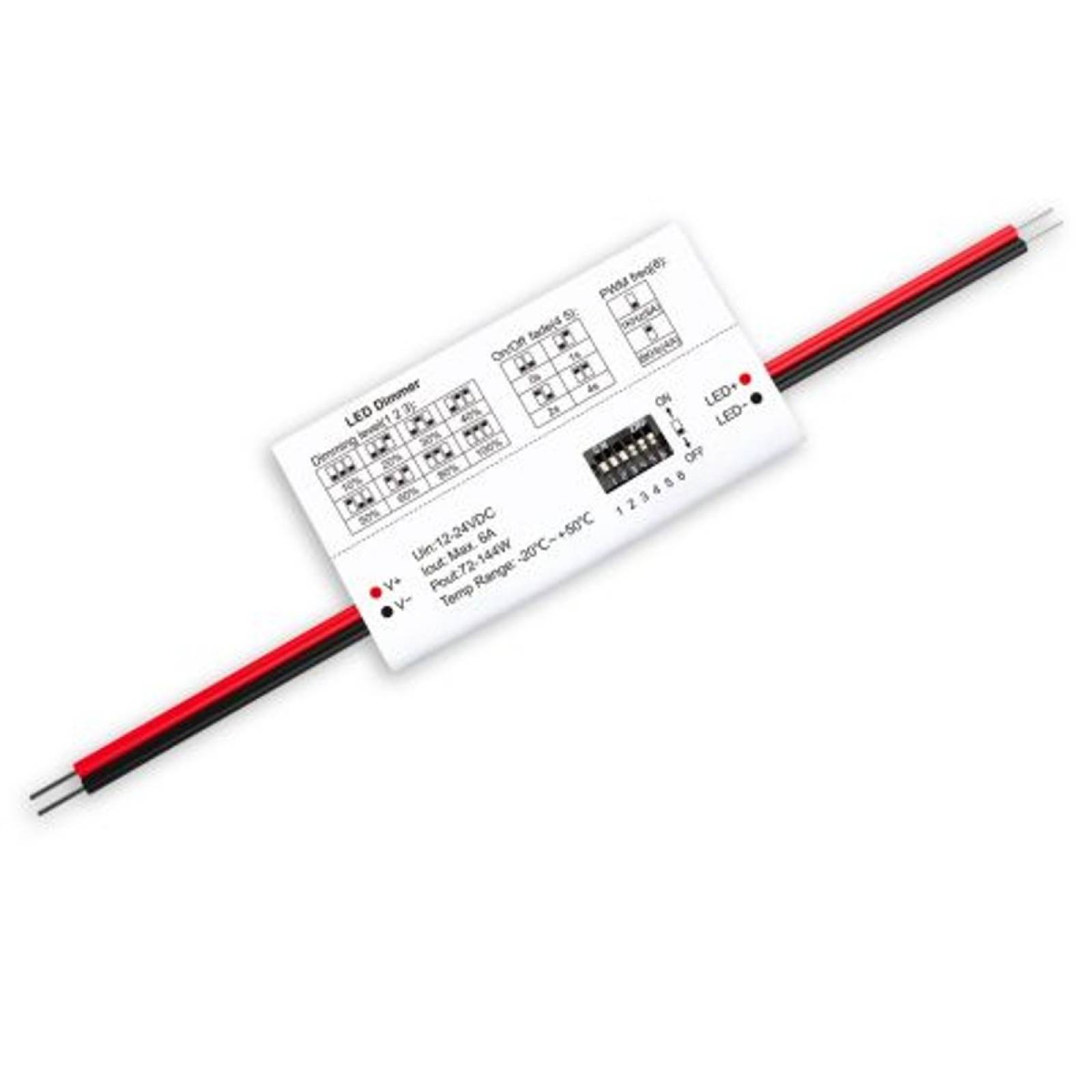 LED Dimmer mini Soft-On Multi-PWM-Dimmer 1 Kanal 12-24V DC 6A