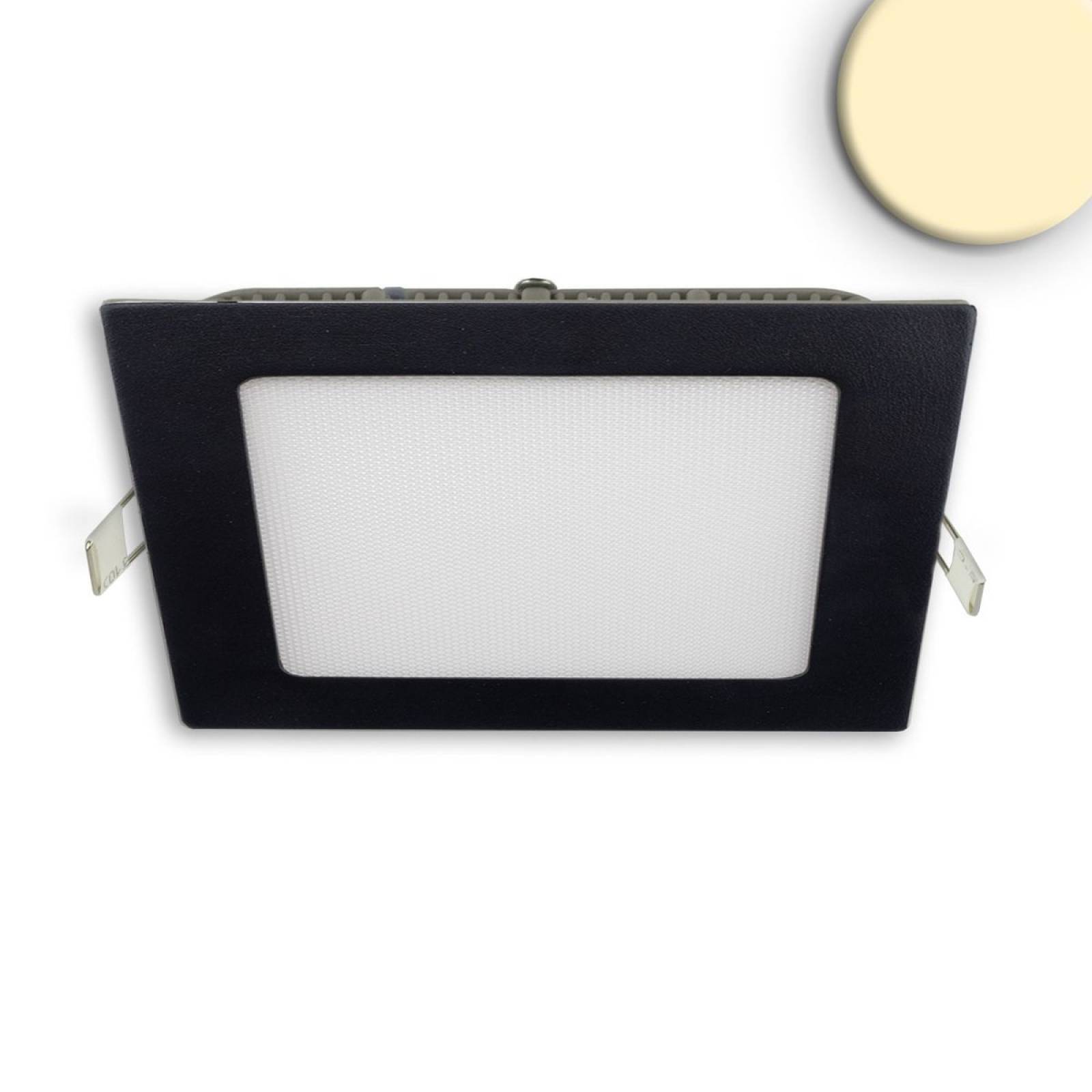 LED Downlight, 15W, eckig, ultraflach, blendungsreduziert, schwarz, warmwei�, dimmbar CRI90