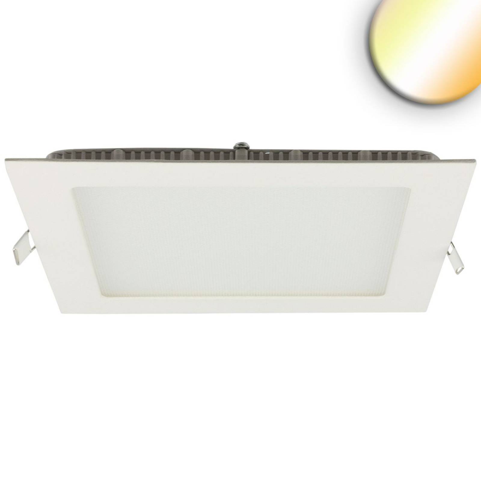LED Downlight, 18W, eckig ultraflach wei�, 225x225mm, Colorswitch 3000/3500/4000K, dimmbar