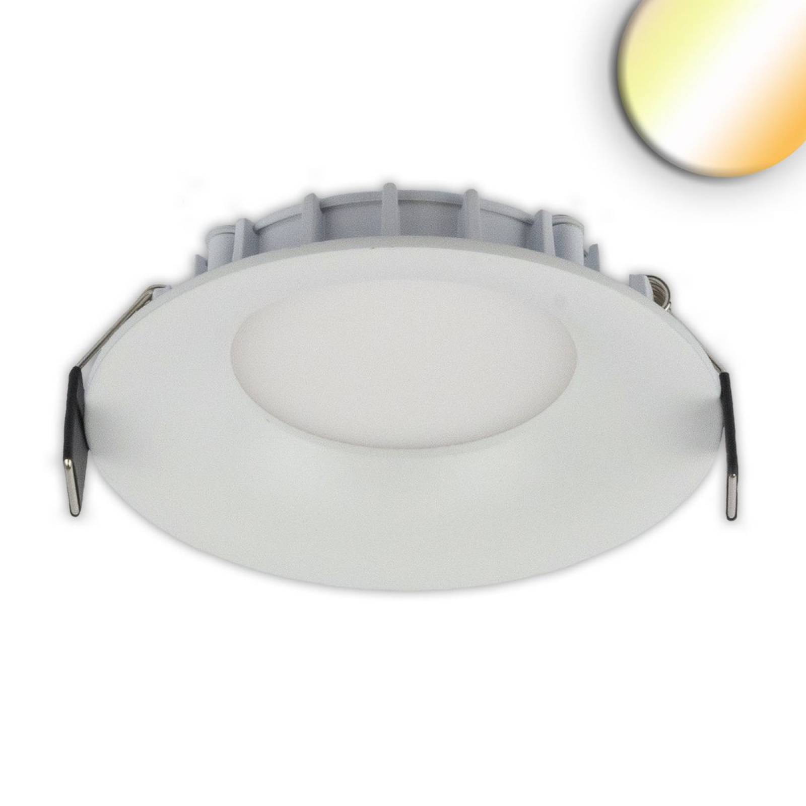 LED Downlight ColorSwitch 2600K/3100K/4000K, ultraflach, 8W, dim., CRI:90, 460lm