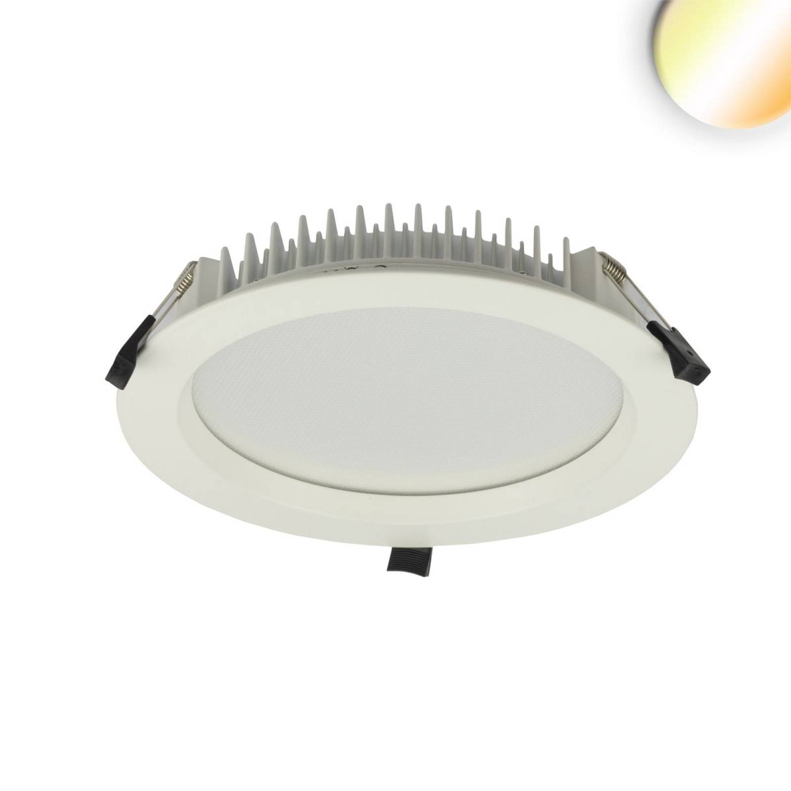 LED Downlight UGR19, 35W, 228mm rund, 3050lm, CRI90, Colorswitch 3000K-3500K-4000K, dimmbar