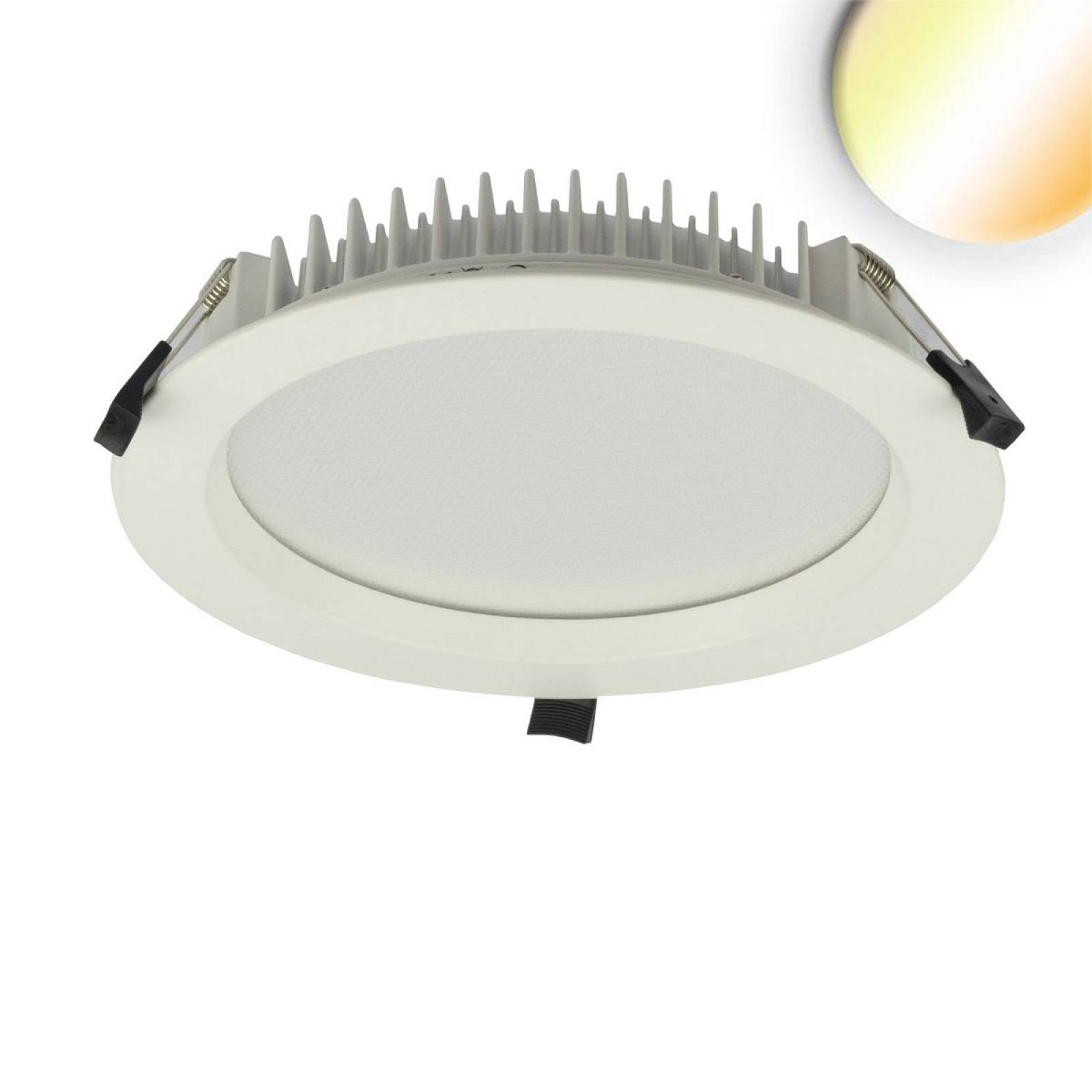 LED Downlight UGR19, 35W, 280mm rund, 3050lm, CRI90, Colorswitch 3000K-3500K-4000K, dimmbar