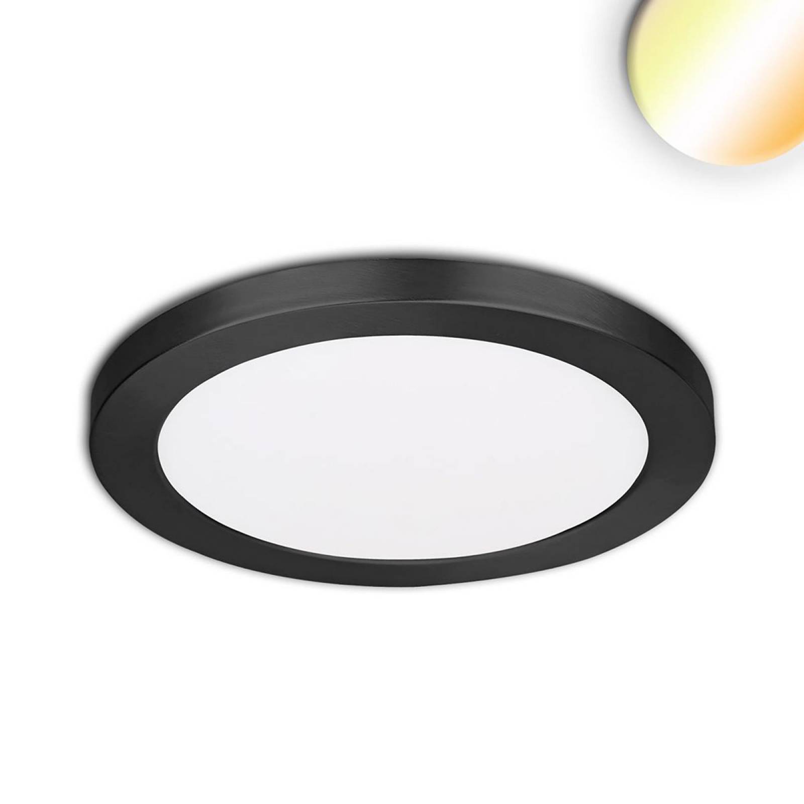 LED Einbau-/Aufbauleuchte 12W, CS 3000/3500/4000K, Rahmen schwarz, f�r Lochausschnitt 55-125mm