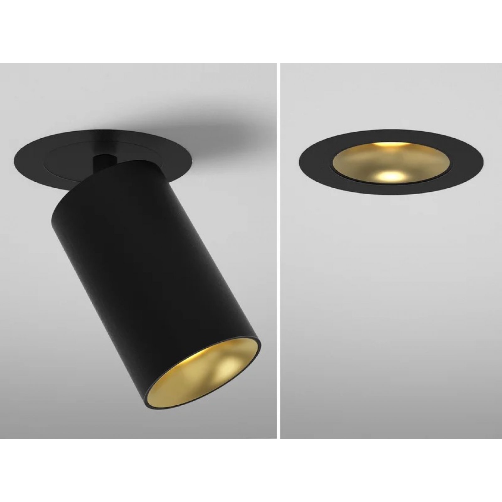 LED Einbau-Aufbaustrahler versenkbar Dark Night S 2In1, schwarz-gold, 60�