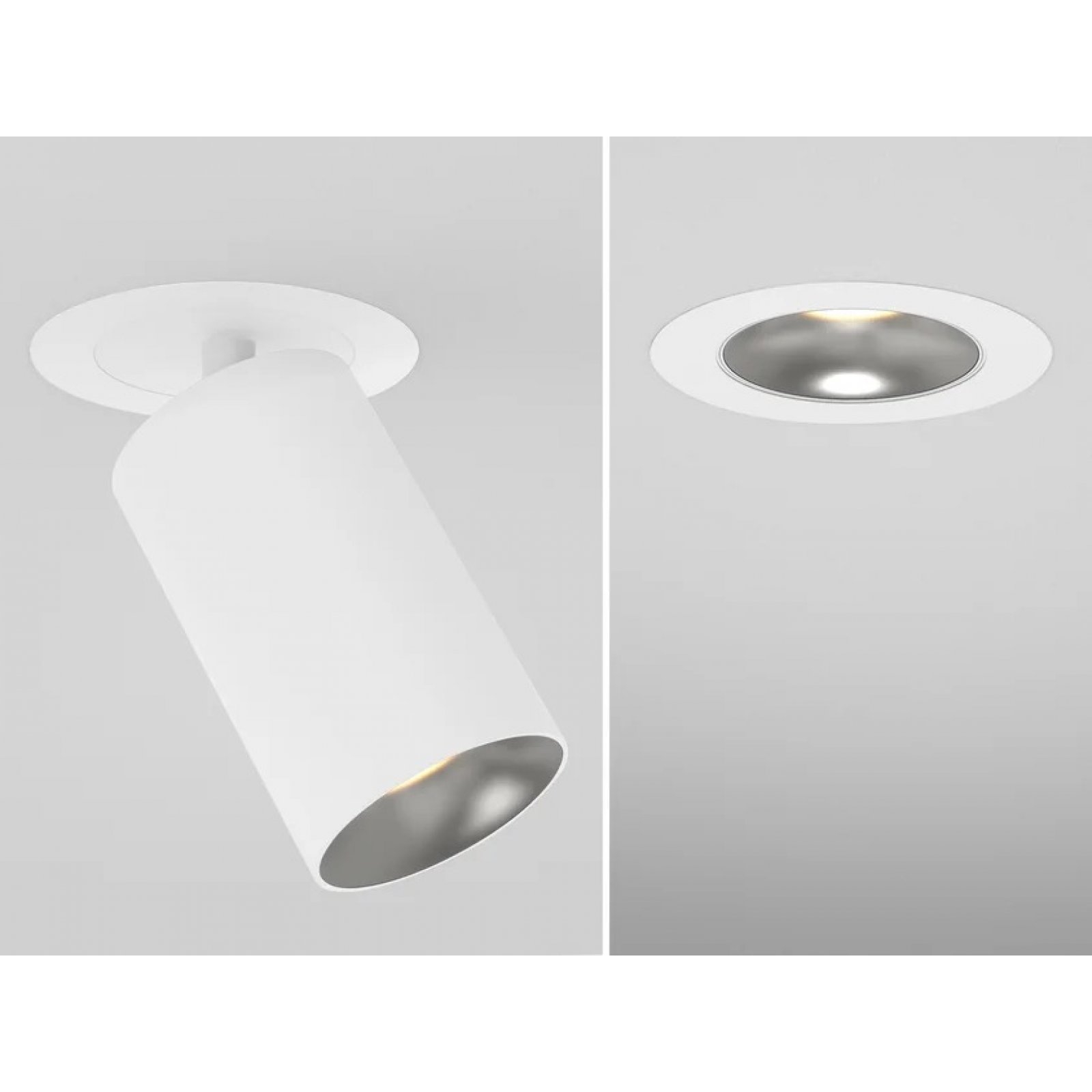 LED Einbau-Aufbaustrahler versenkbar Dark Night S 2In1, wei�-silber, 60�
