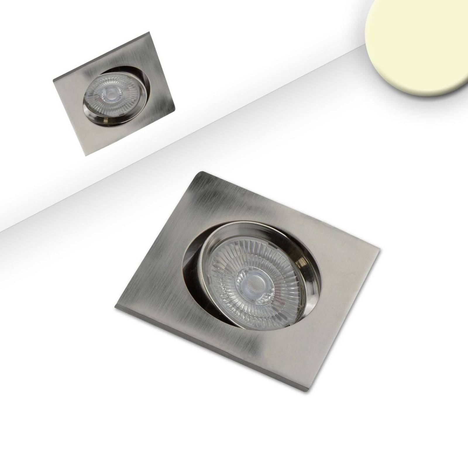 LED Einbauleuchte Slim68 Alu geb�rstet, eckig, 9W, warmwei�, dimmbar