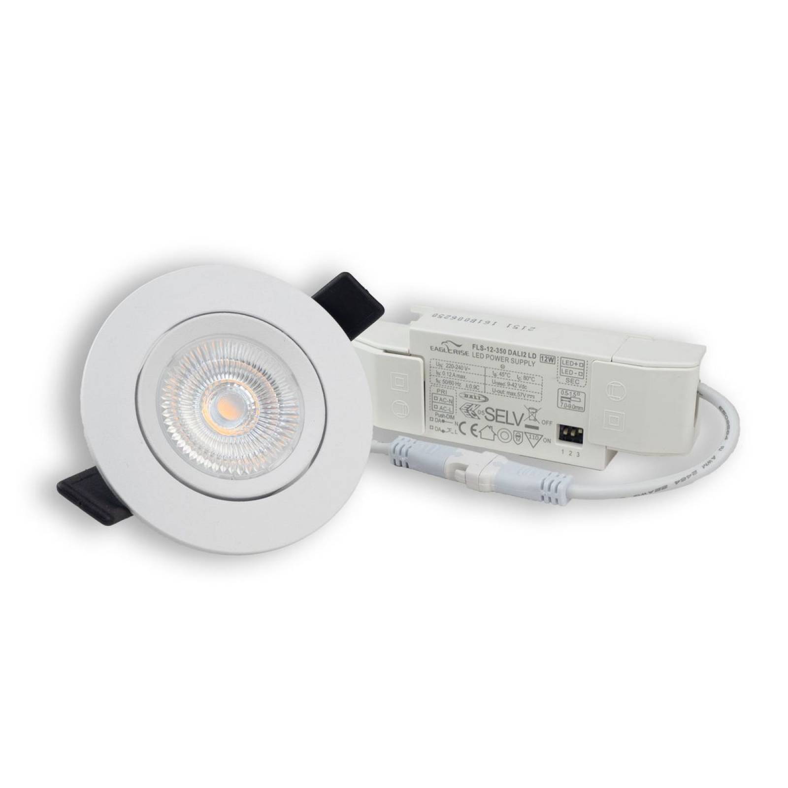 LED Einbauleuchte Slim68 Alu wei�, rund, 9W, warmwei�, Dali dimmbar