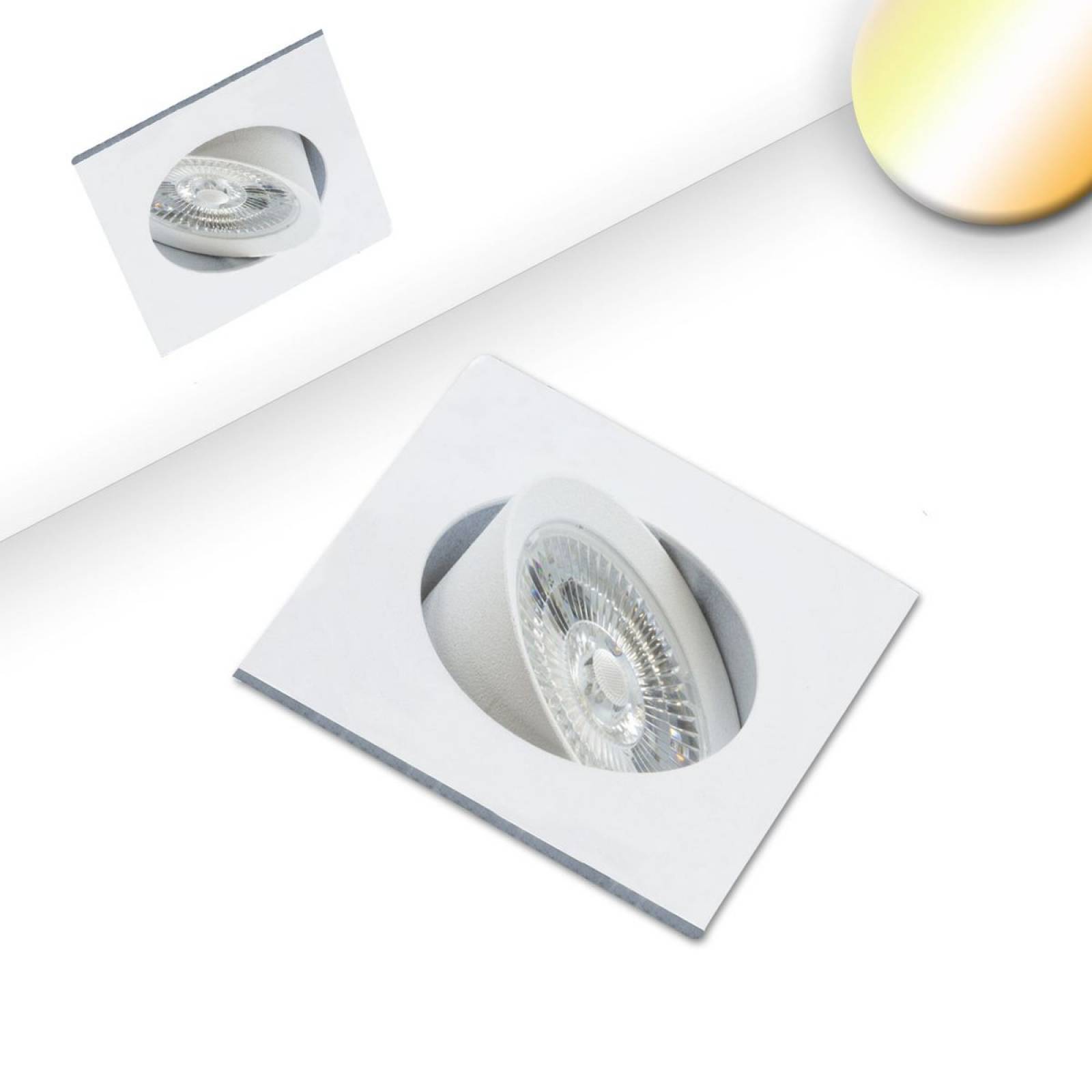 LED Einbauleuchte Sunset Slim68 weiss, eckig, 9W, 1800-2800K, Dimm-to-warm