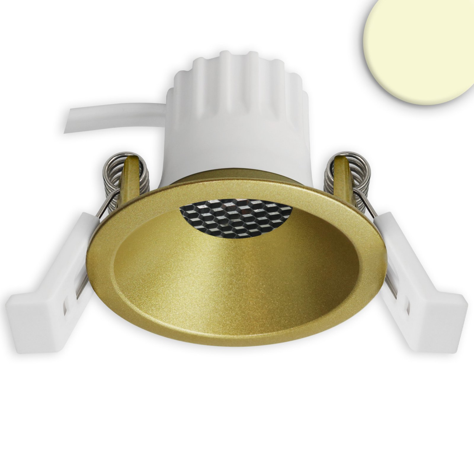LED Einbaustrahler BACK45, gold, 5W, CRI90, 2700K warmwei�, Honeycomb, dimmbar