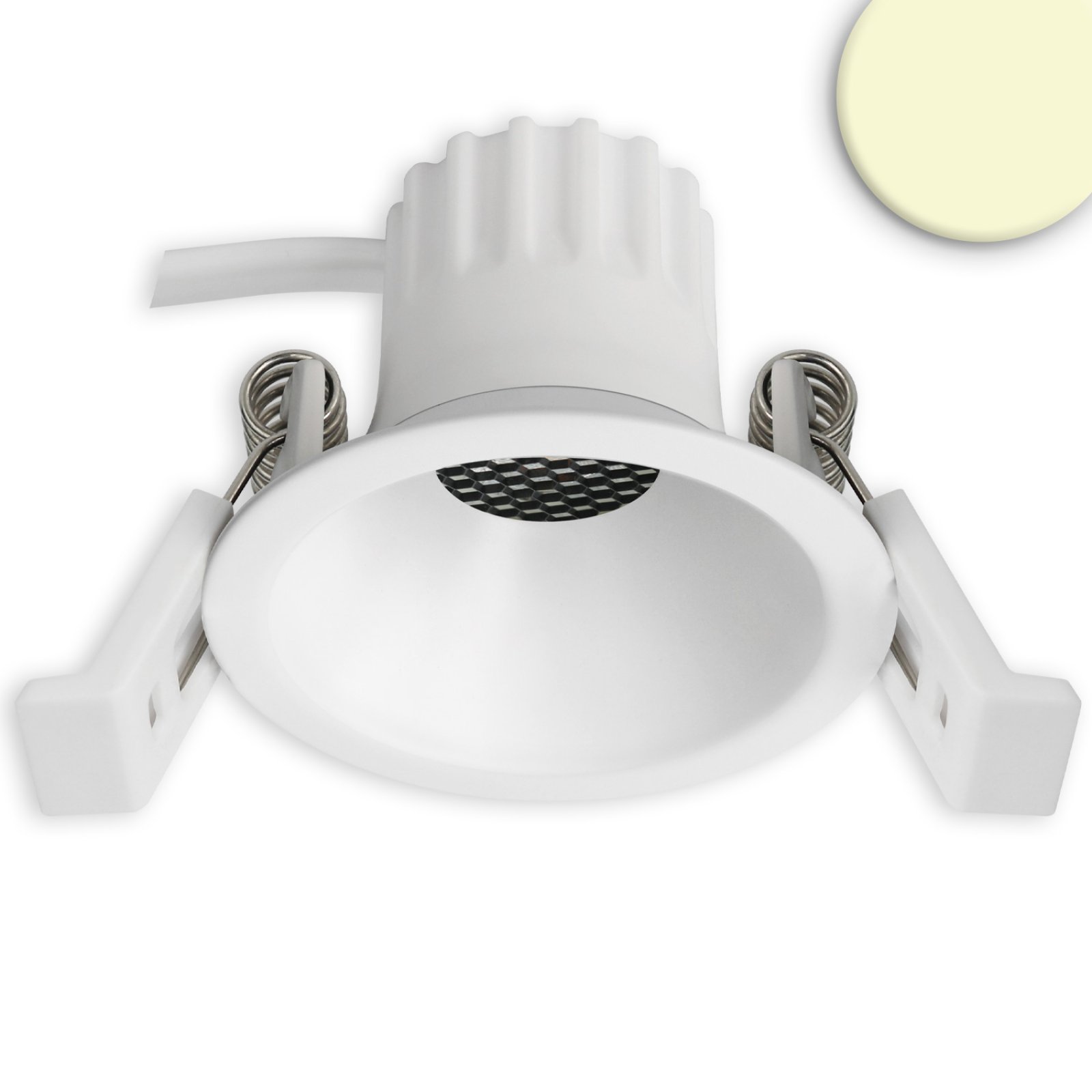 LED Einbaustrahler BACK45, wei� matt, 5W, CRI90, 2700K warmwei�, Honeycomb, dimmbar