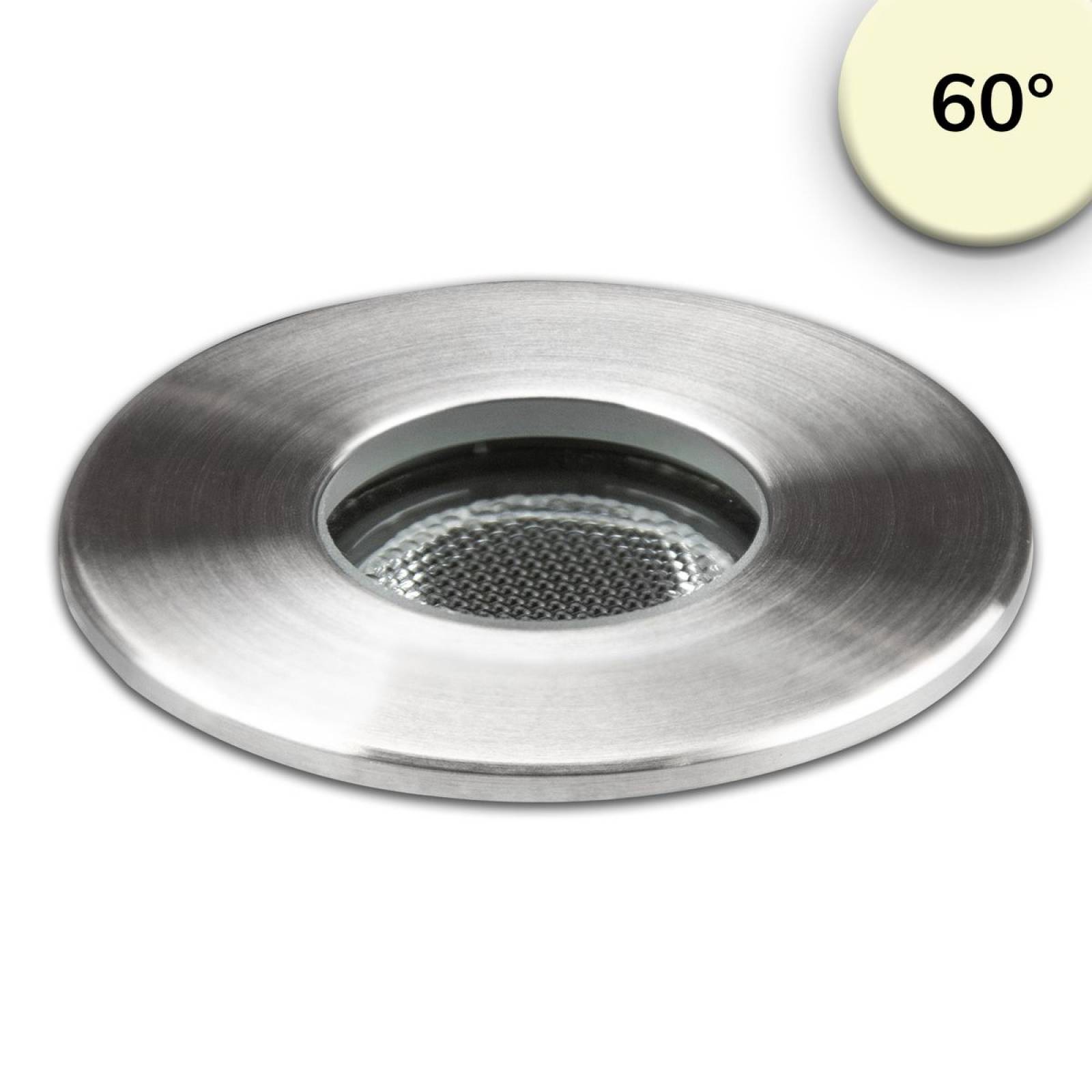 LED Einbaustrahler, Edelstahl , 2W, 60�, IP67, 12V AC/DC, ww, 3000K, , 160lm