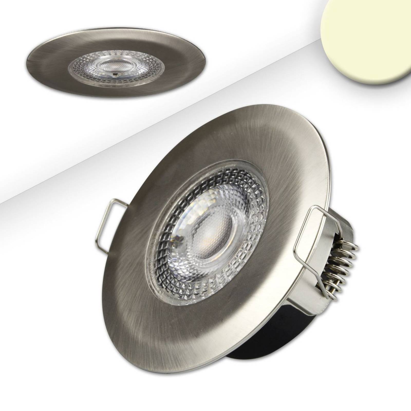 LED Einbaustrahler PC68 IP44, brushed, 5W, 38�, 3000K, SwitchDim