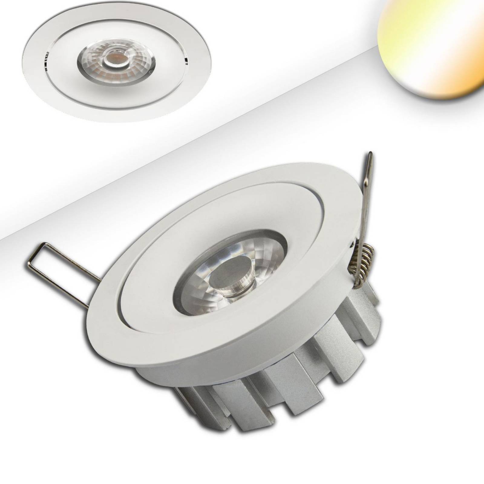 LED Einbaustrahler SUNSET, wei�, 15W, 45�, 2200-3100K, Dimm-to-warm