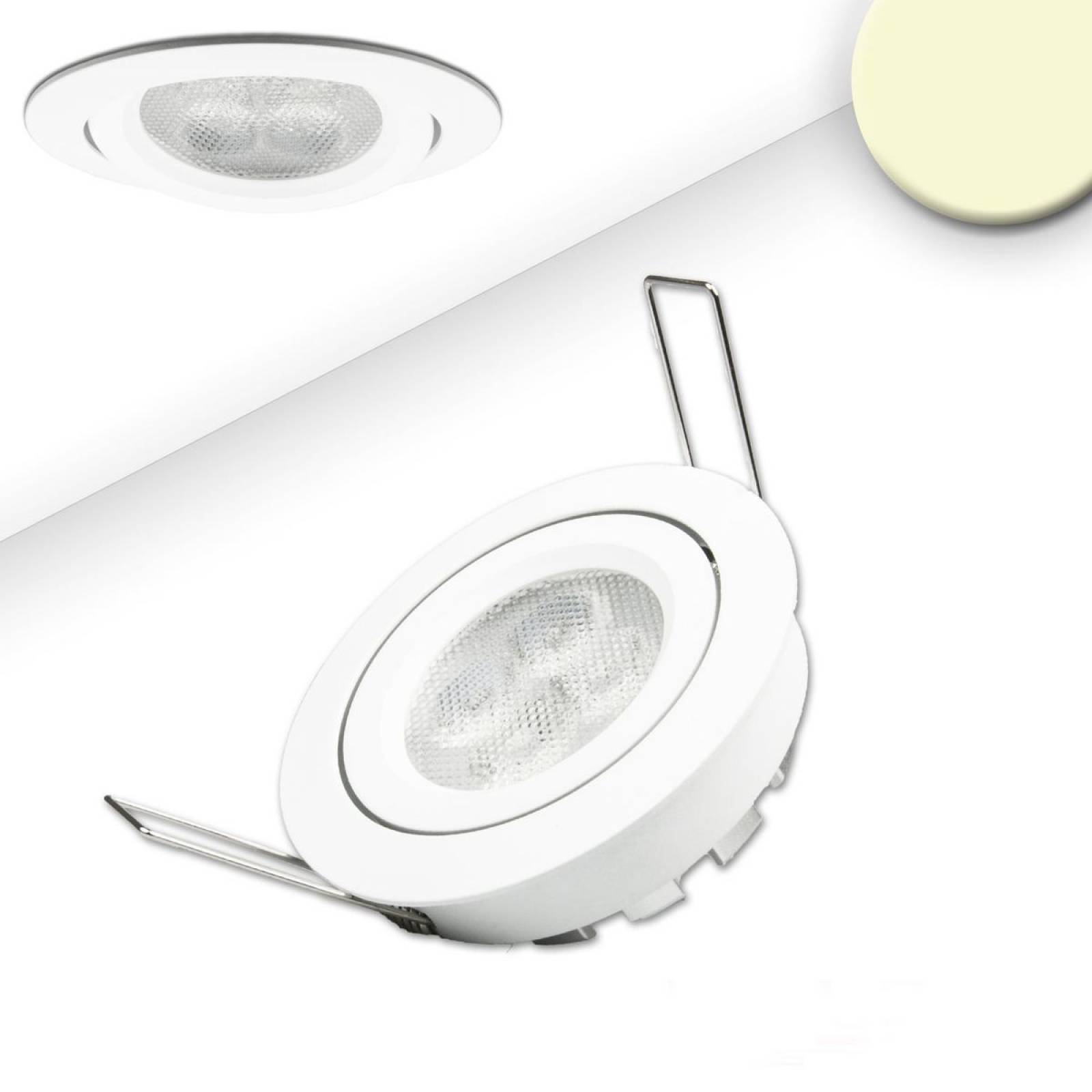 LED Einbaustrahler, wei�, 8W, 72�, rund, warmwei�, dimmbar