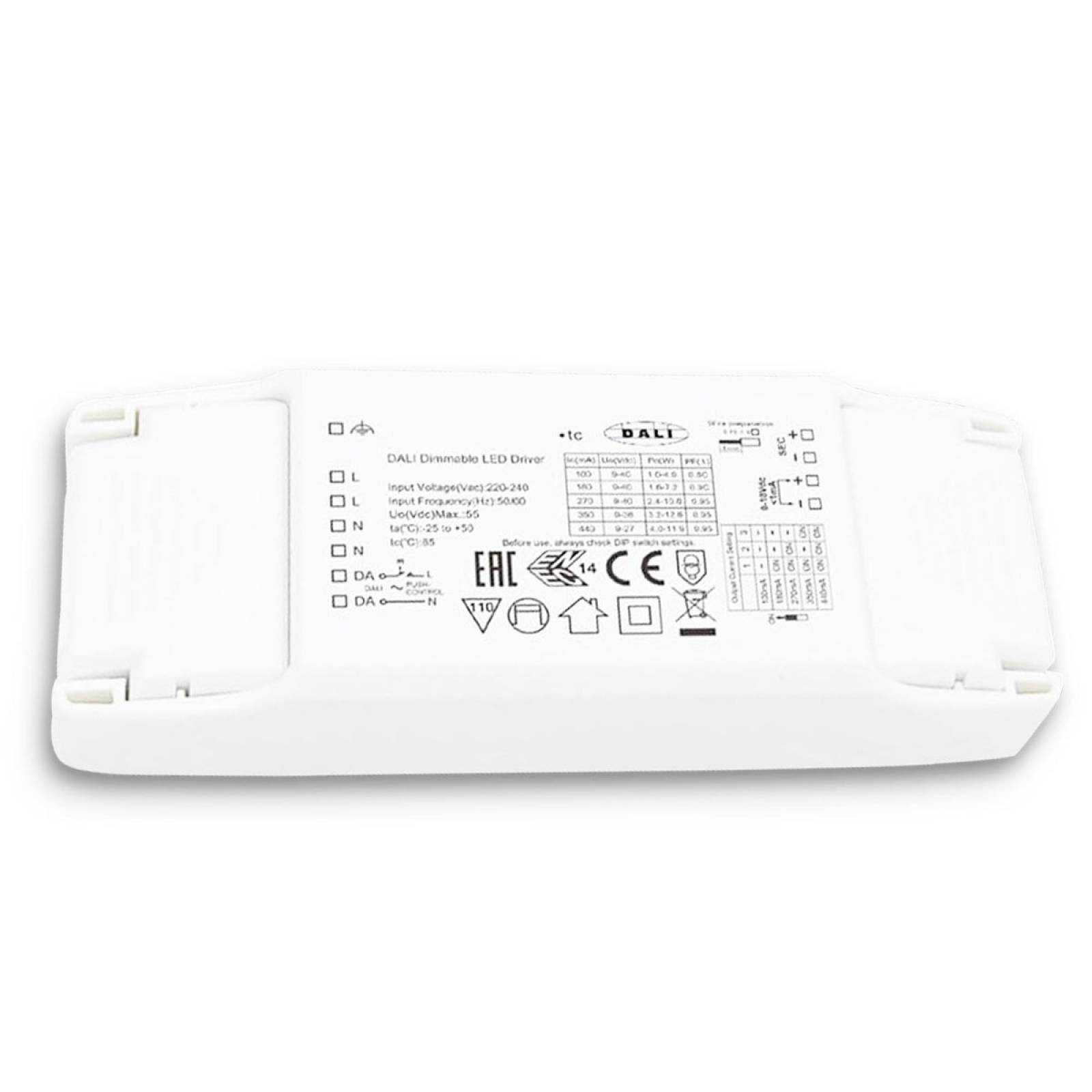 LED Konstantstrom Trafo 100/180/270/350/440mA, 10W, Push/0-10V/DALI dimmbar