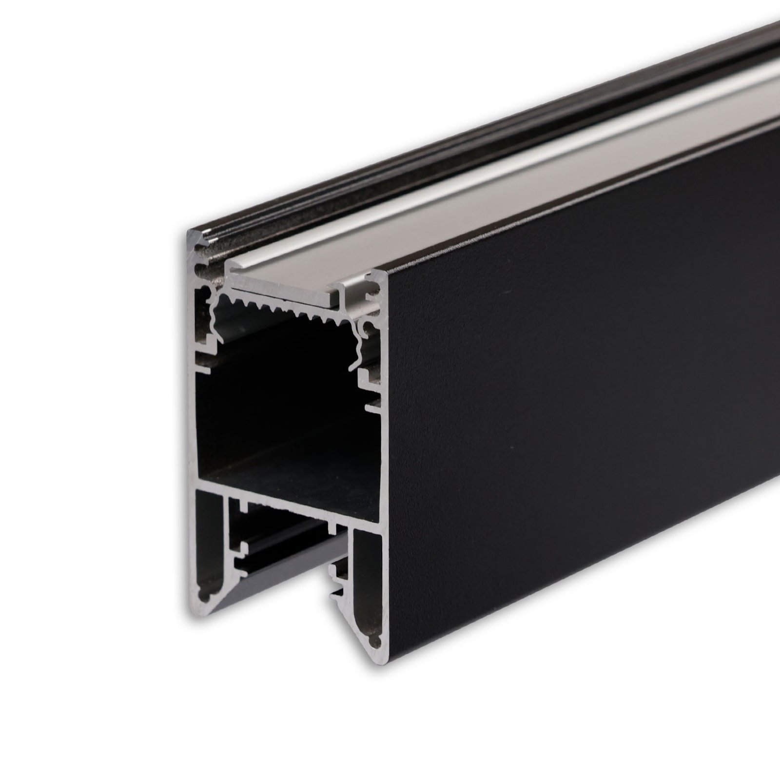 LED Leuchtenprofil HALON, Alu-Profil schwarz RAL 9005, 3m, mit einklickbarem K�hlstreifen