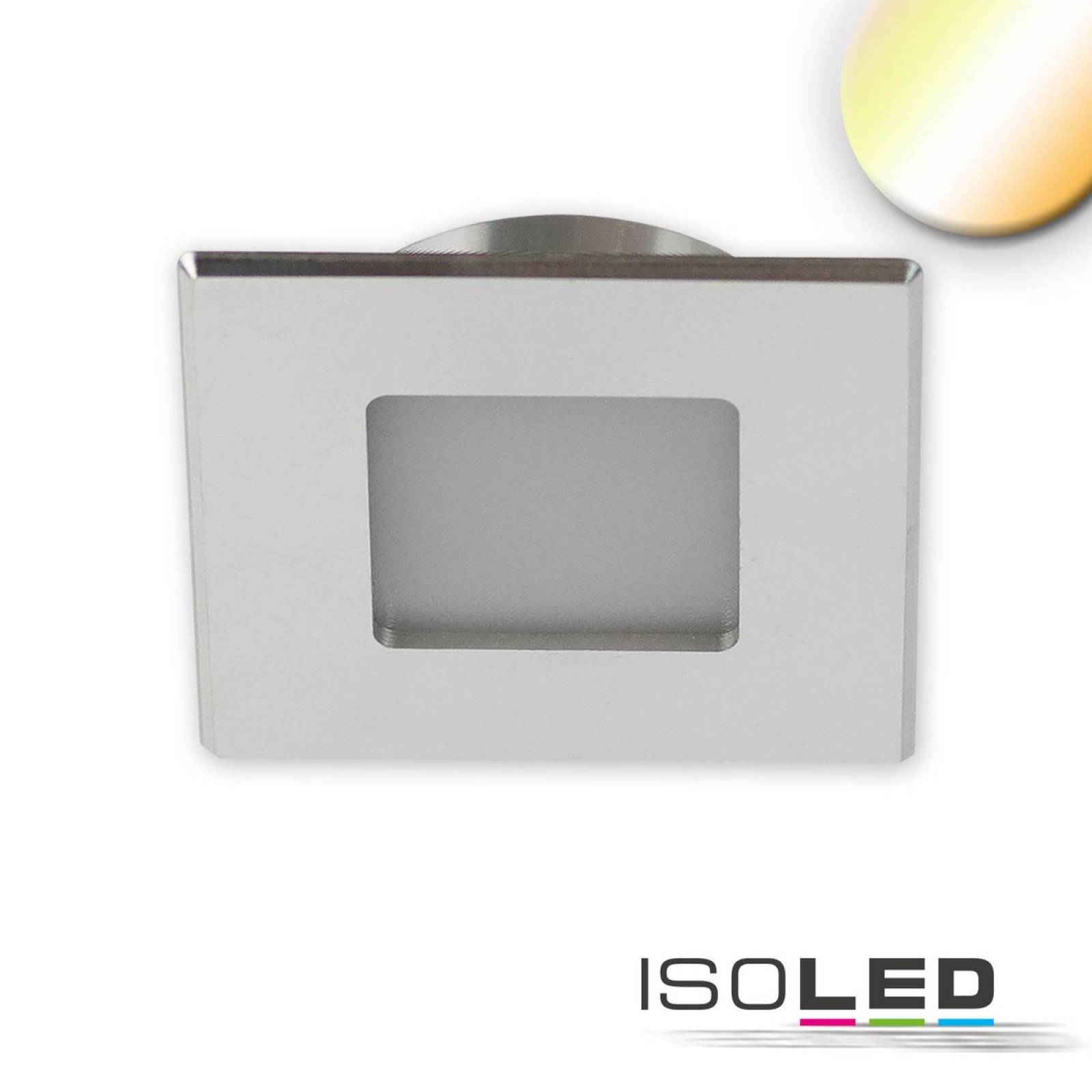 LED M�beleinbaustrahler, ALU geb�rstet, eckig, 3W, 24V DC, 3pol. wei�dynamisch 1900-5000K dim.