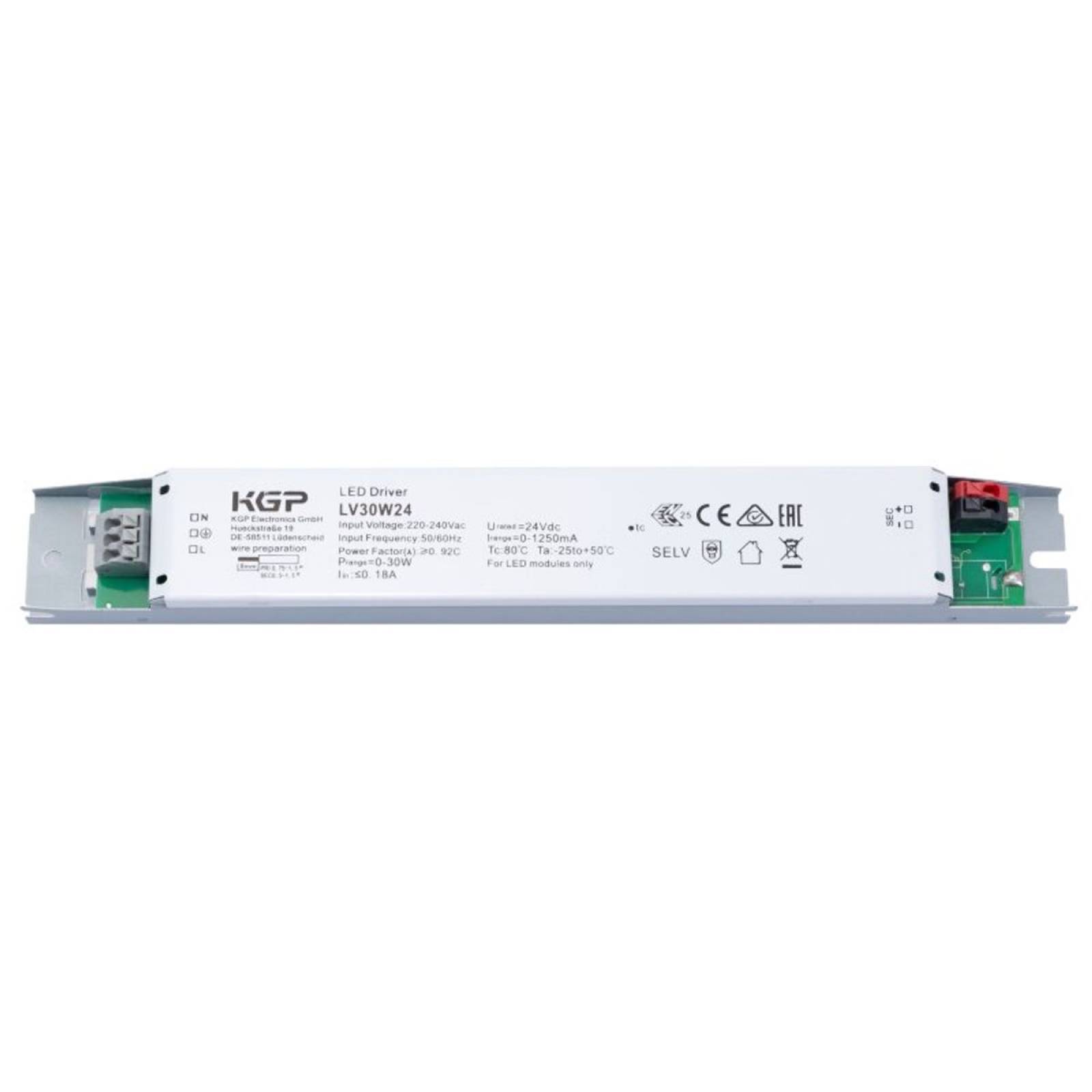 LED-Netzteil CV 24V DC 0-30W 0-1,25A nicht dimmbar IP20 linear spannungskonstant