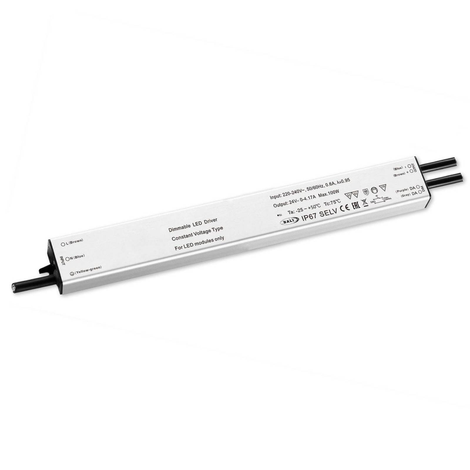 LED PWM-Trafo 24V/DC, 0-60W, slim, Push/Dali-2 dimmbar, IP67, SELV