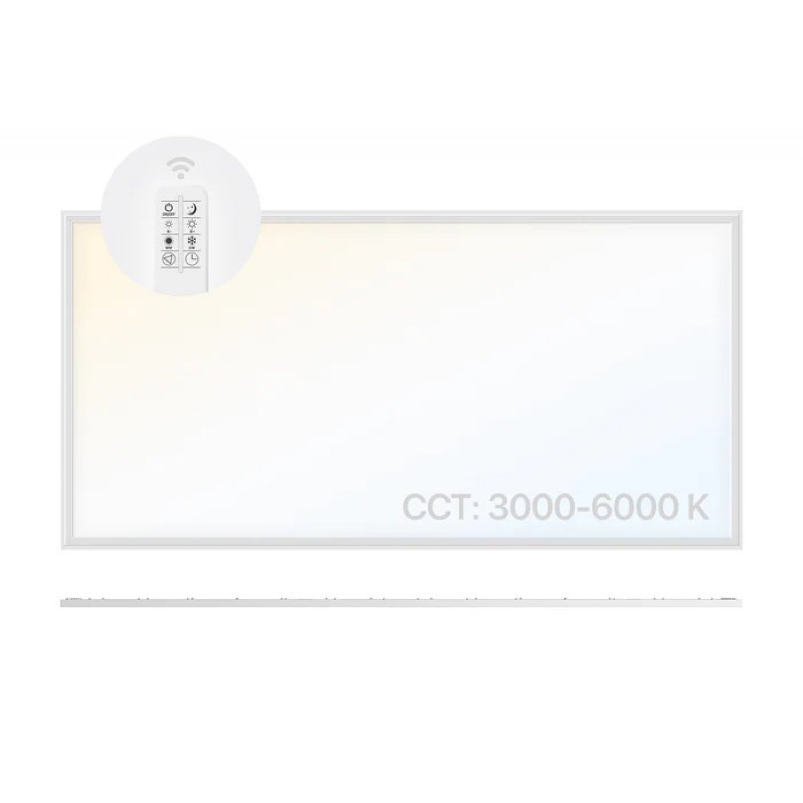 LED Panel 60x120 CCT 3000-6000K 60W 5400lm CRI/Ra:90 dimmbar mit Trafo und Fernbedienung