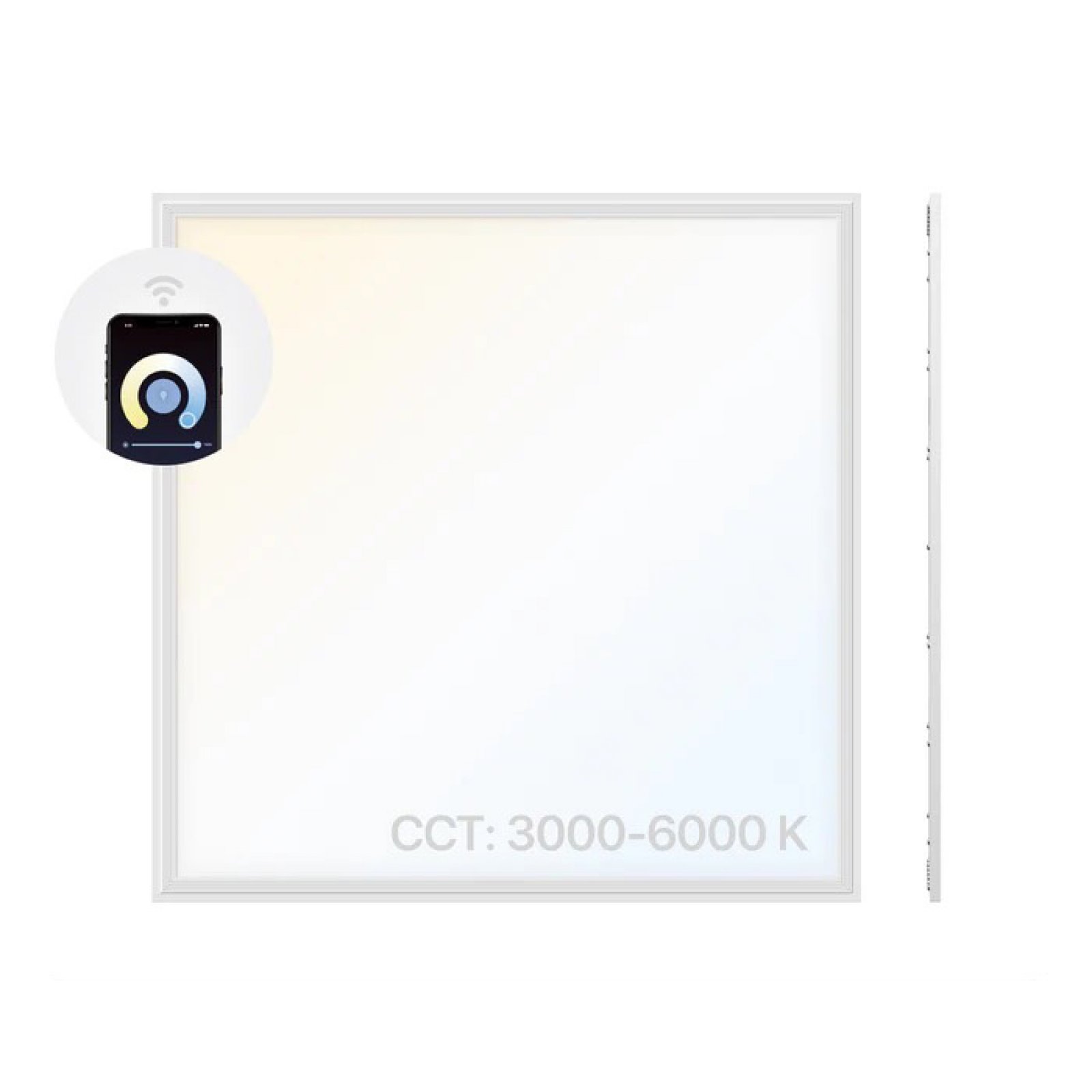 LED Panel 62x62 CRI90 CCT: 3000-6000K 3600lm kein Flimmern dimmbar �ber App WLAN mit Trafo
