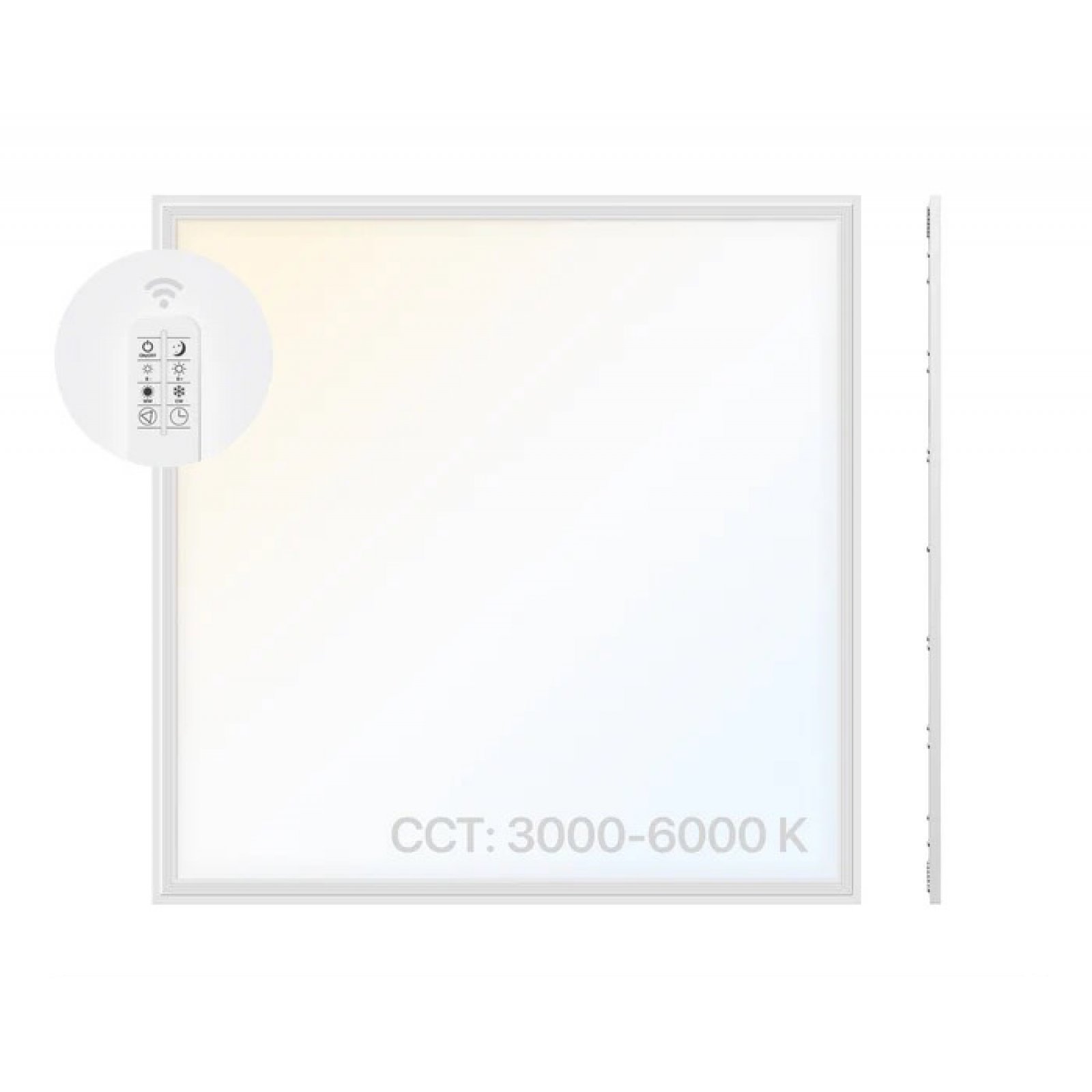 LED Panel 62x62 CRI90 CCT 3000-6000K 40W 3600lm dimmbar, mit Trafo und Fernbedienung