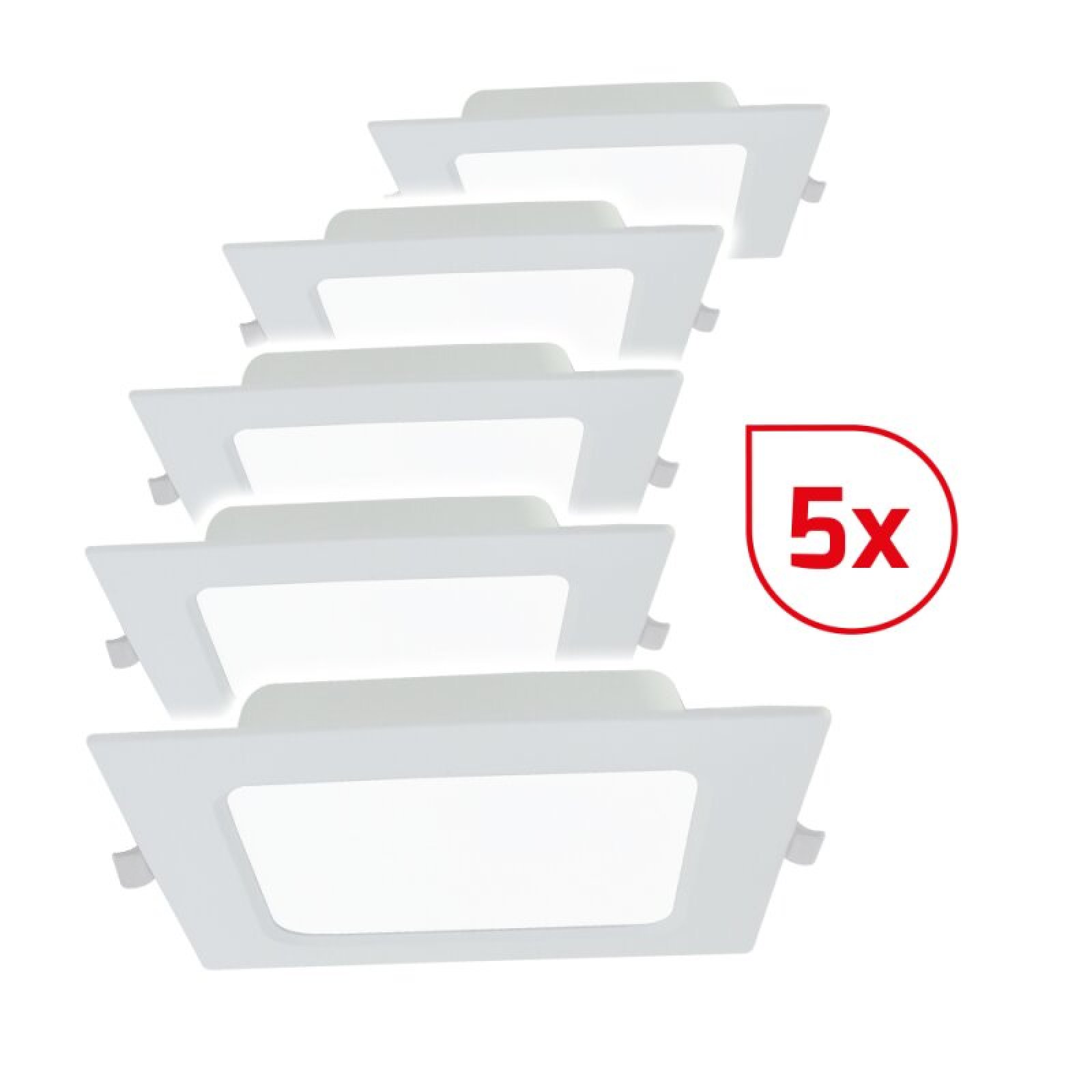 LED Panel-Set 5x SQUAREeco 16W, 175x175mm